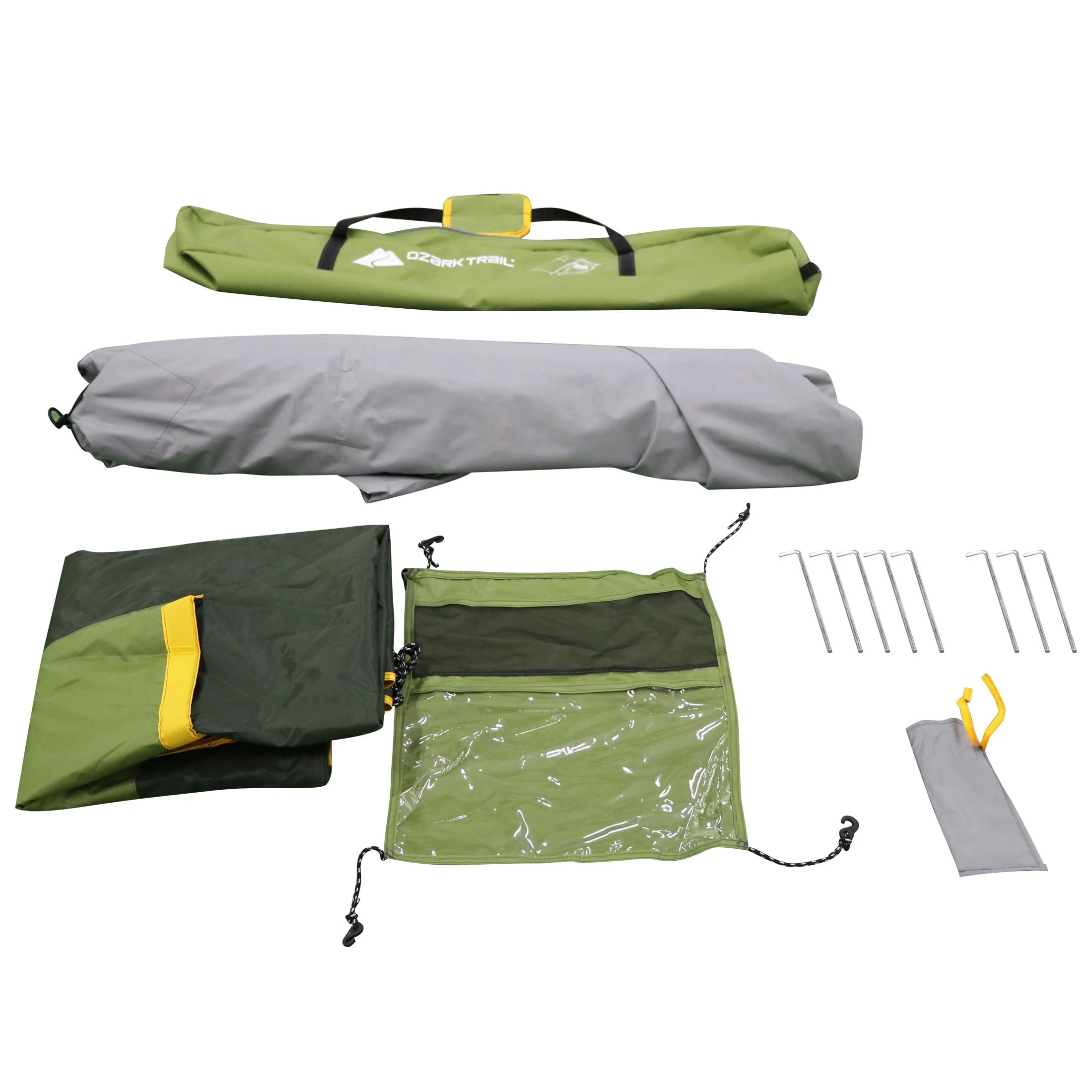 Ozark Trail 2-Person Pop up Instant Hub Tent, Green, Dimensions: 57.48x88.58x51.18, 7.5 lbs.