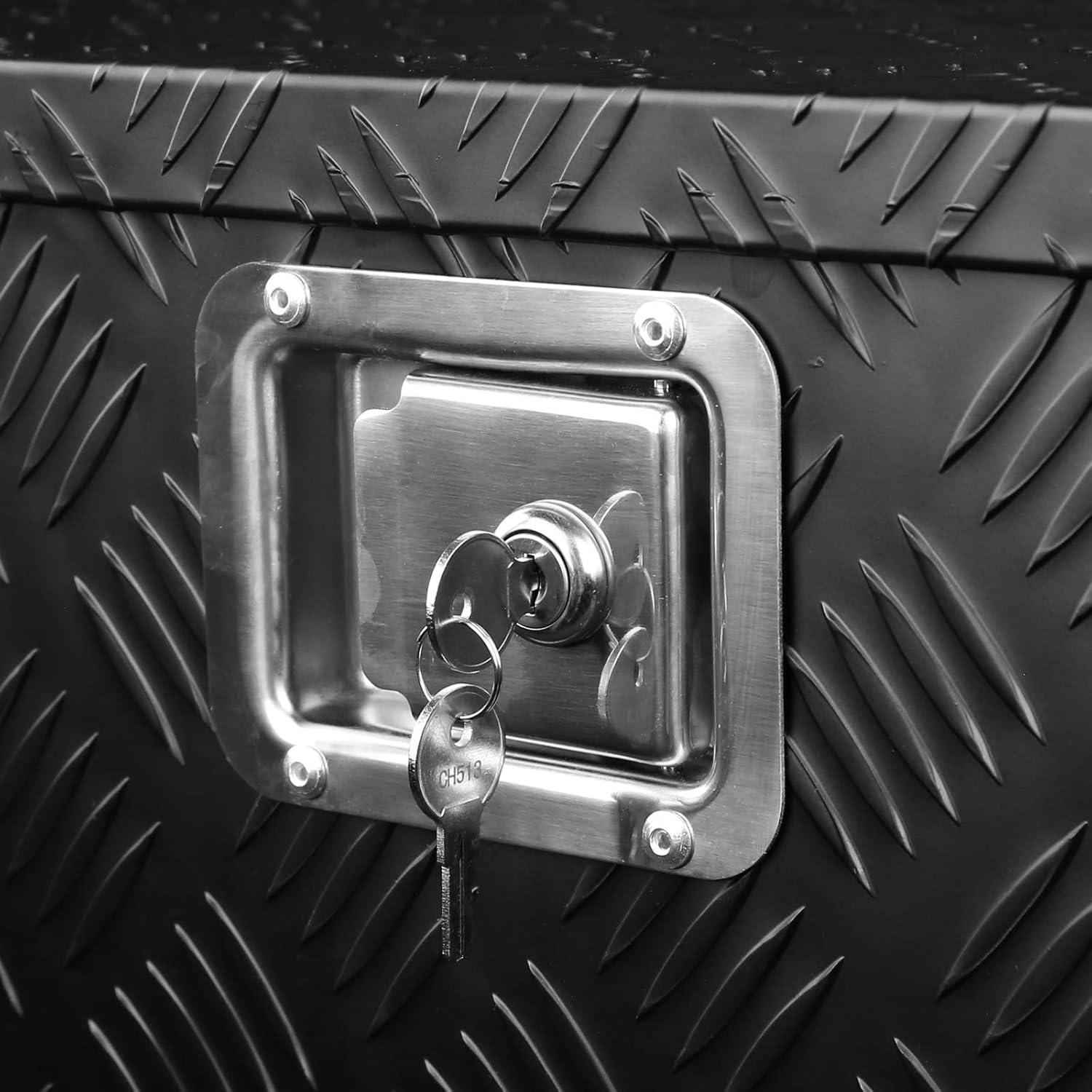 Carpartsinnovate For 29 Truck Pickup Black Aluminum Underbody Tongue Tool Box Trailer Storage+Lock