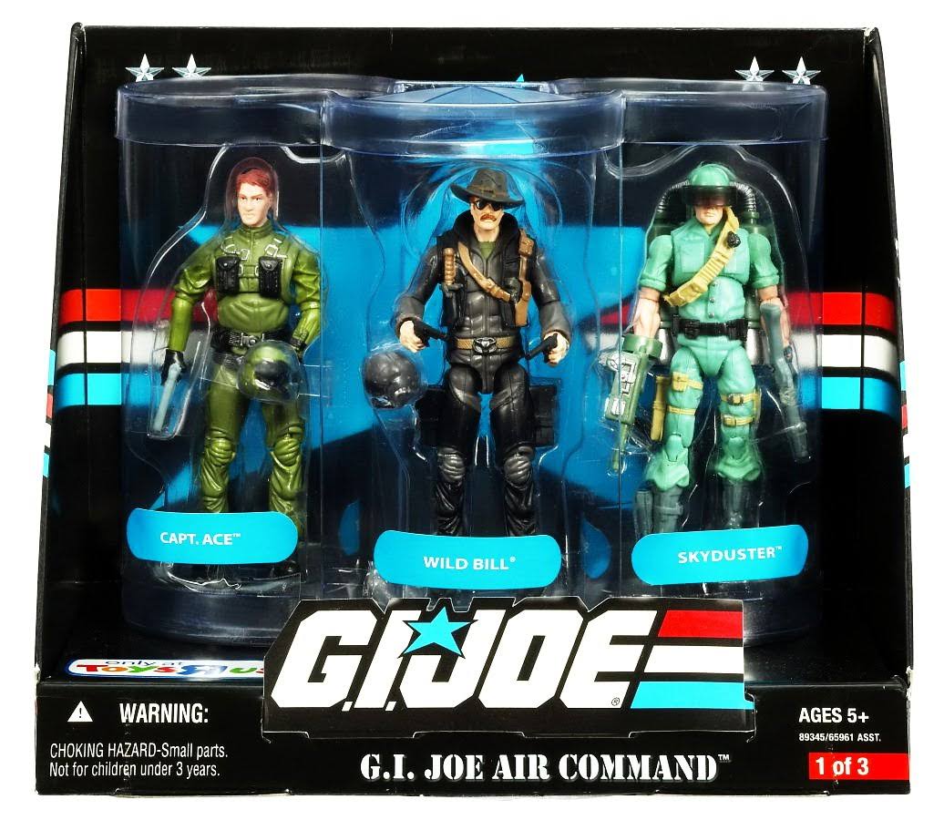 G I Joe 25th Anniversary Air Command Exclusive Boxed Set of 3 Action Figures Wild Bill Captain Ace Skyduster