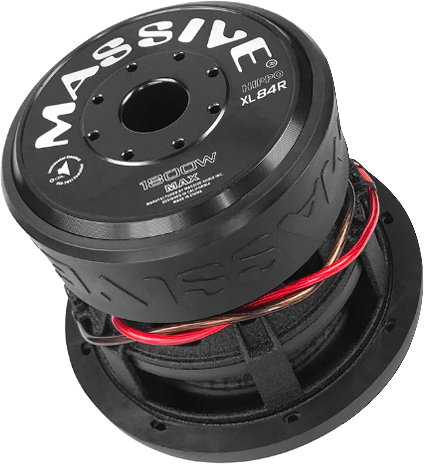 Massive Audio HIPPOXL84R - 8 Inch Car Audio Subwoofer, High Performance Subwoofer for Cars, Trucks, Jeeps - 8" Subwoofer 900 Watt RMS, 1800w MAX Dual 4 Ohm, 2.5 Inch Voice Coil. Sold Individually