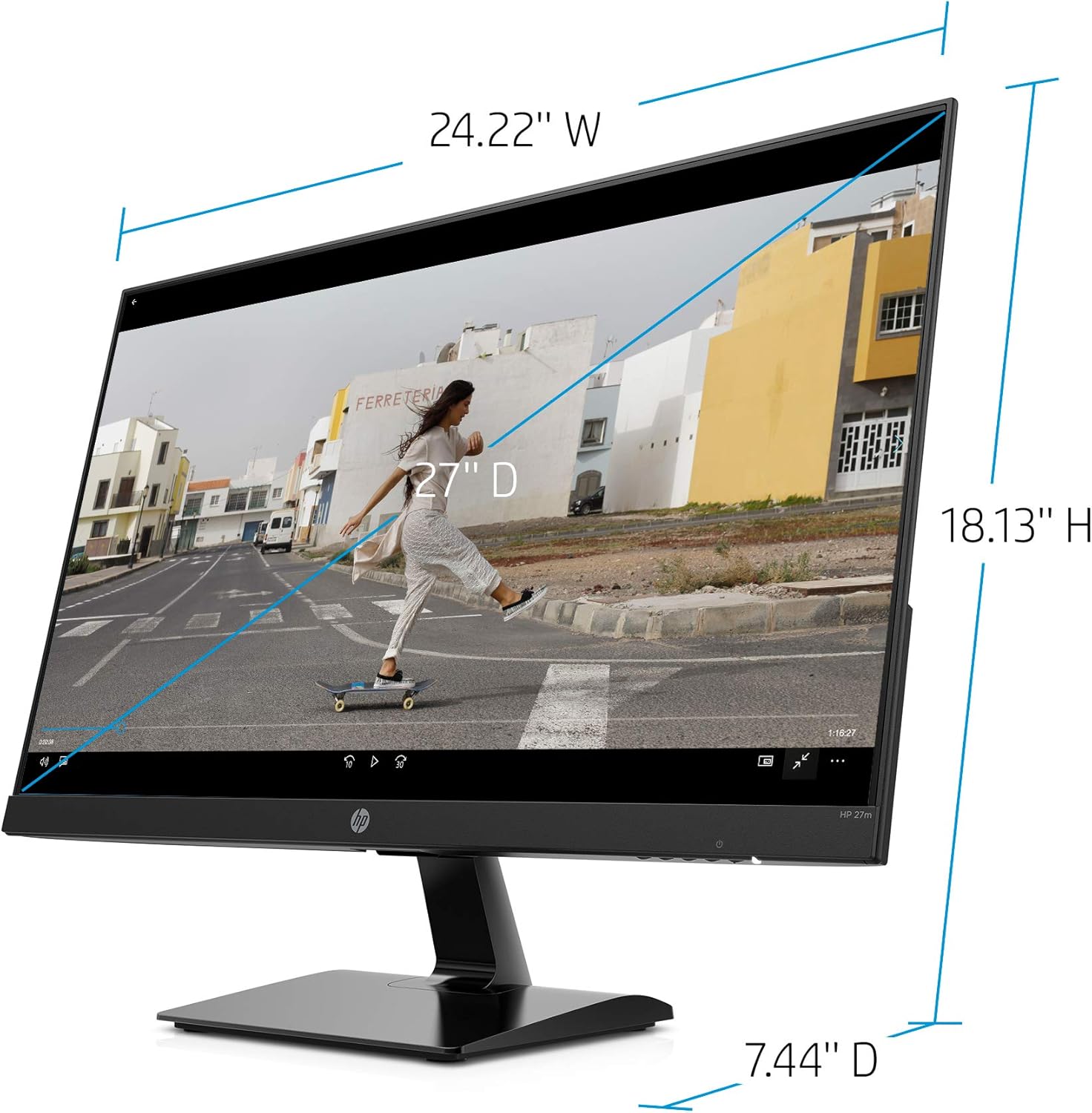 2022 Premium HP 24f 75Hz 24 Widescreen IPS LED FHD 1080P Anti-Glare Monitor for Business and Student, 5 ms Response Time, FreeSync, HDMI VGA, 178°, AllyFlex HDMI Cable