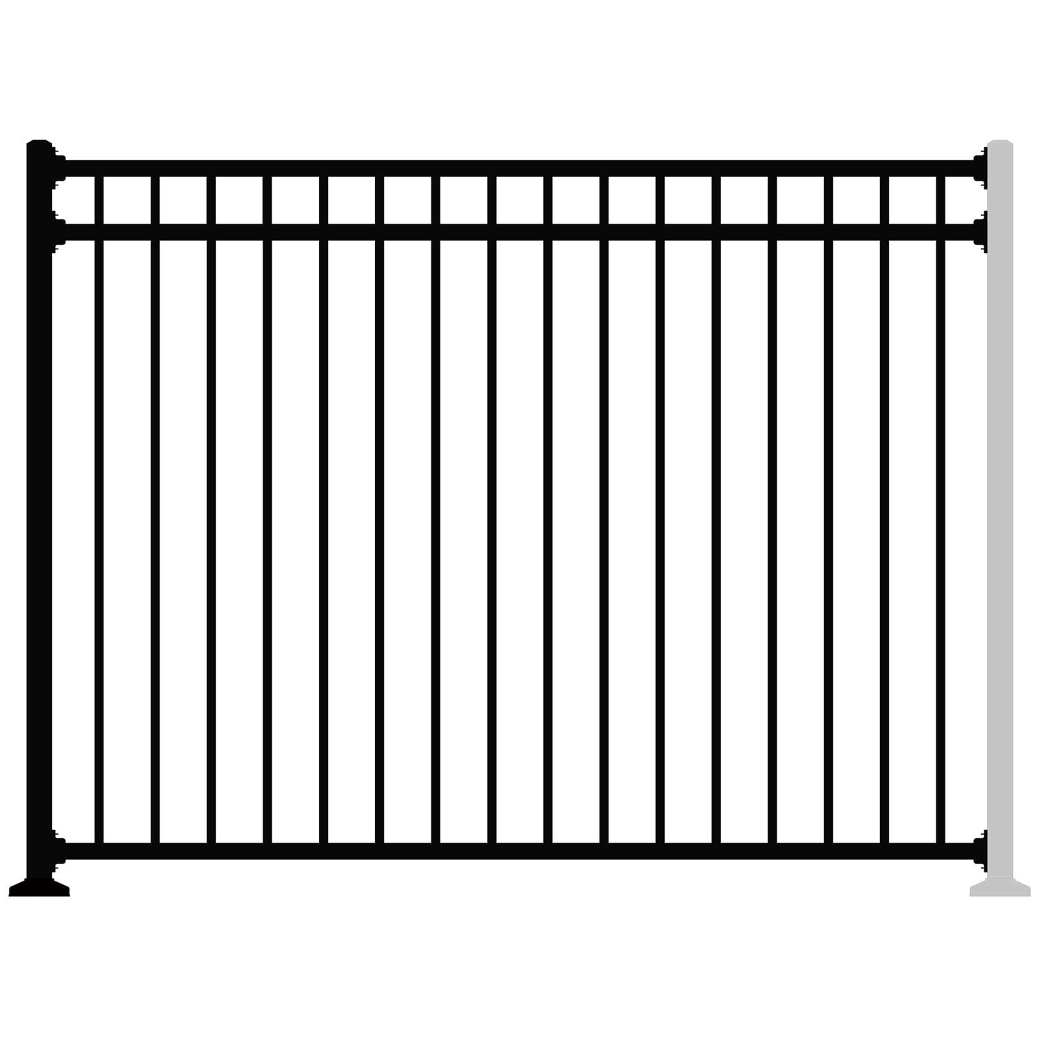 XCEL Black Steel Fence Panel Style Easy Installation Fence Kit Outdoor Fencing for Yard