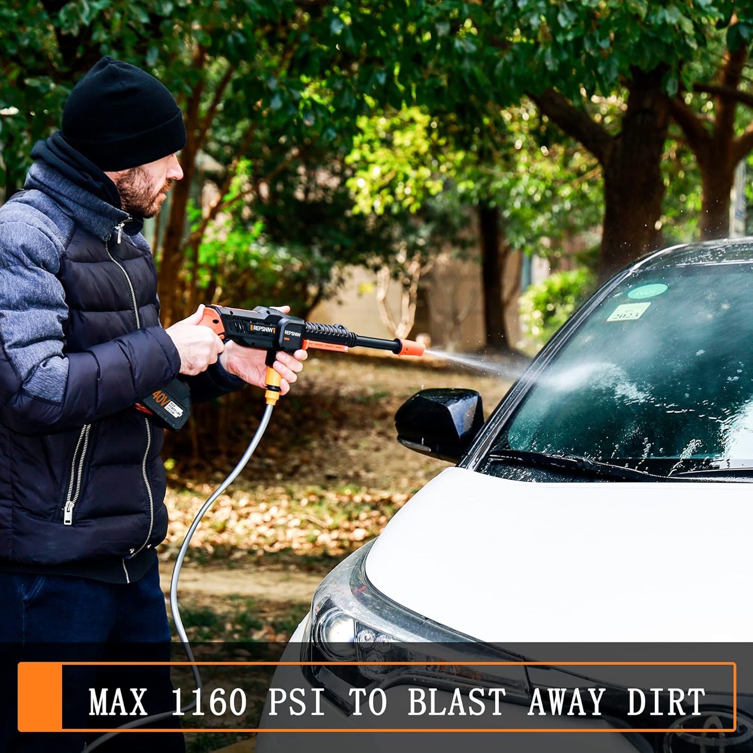 Cordless Pressure Washer - Portable and Lightweight Multitool Cleaner Set - 15AH High-Capacity & Long Battery Life | MAX 1160 PSI 20V Power Cordless Machine for Car, House & Garden