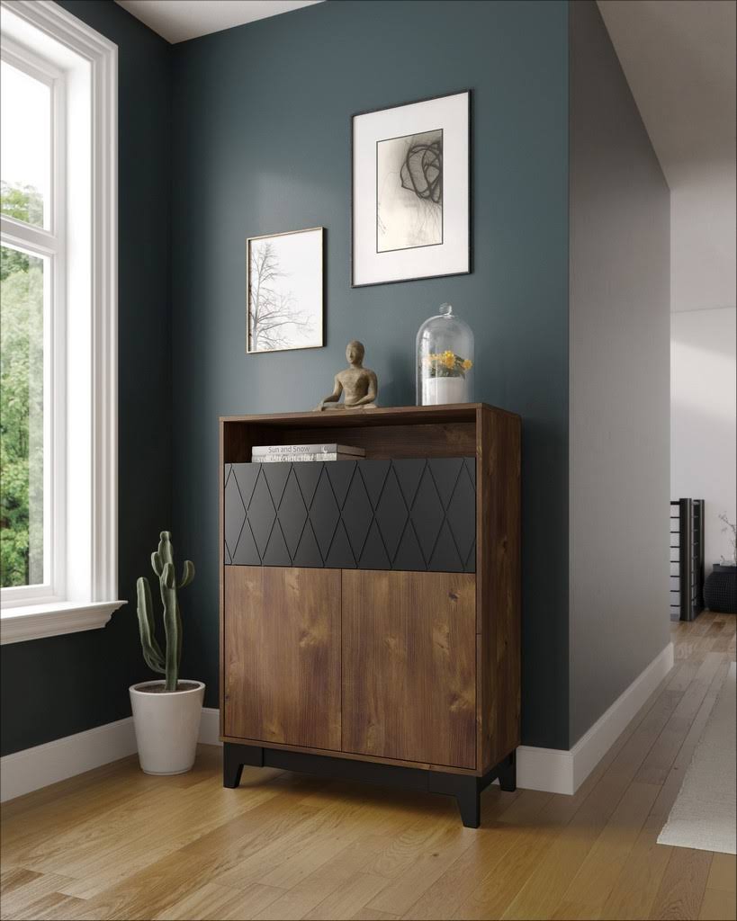 Nexera 402699 Boss Secretary Desk Truffle u0026 Black