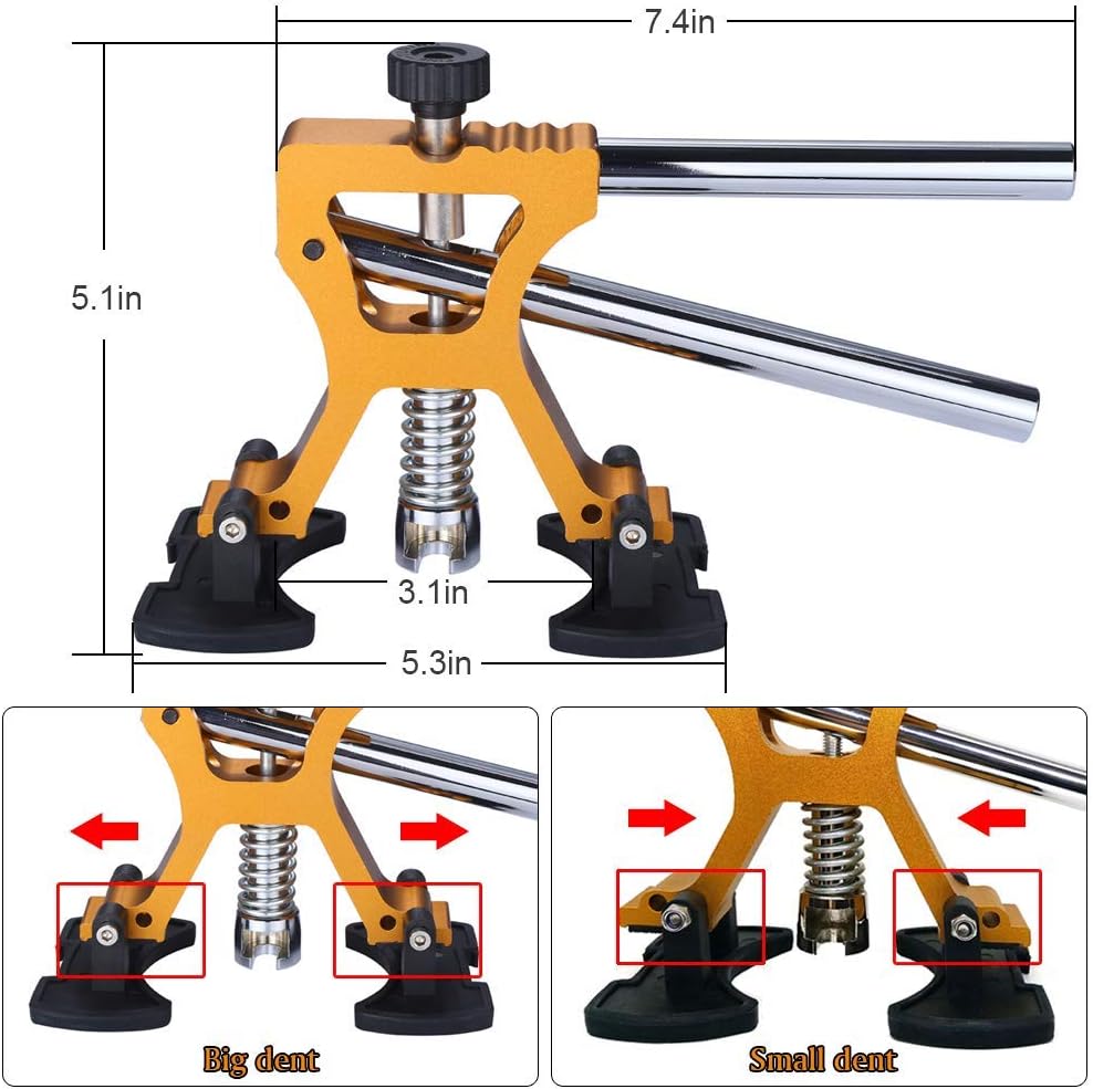 Manelord Auto Body Dent Repair Kit, Car Dent Puller with Golden Dent Puller for Auto Body Dent Removal, Minor Dent and Deep Dent Removal Pack of 2