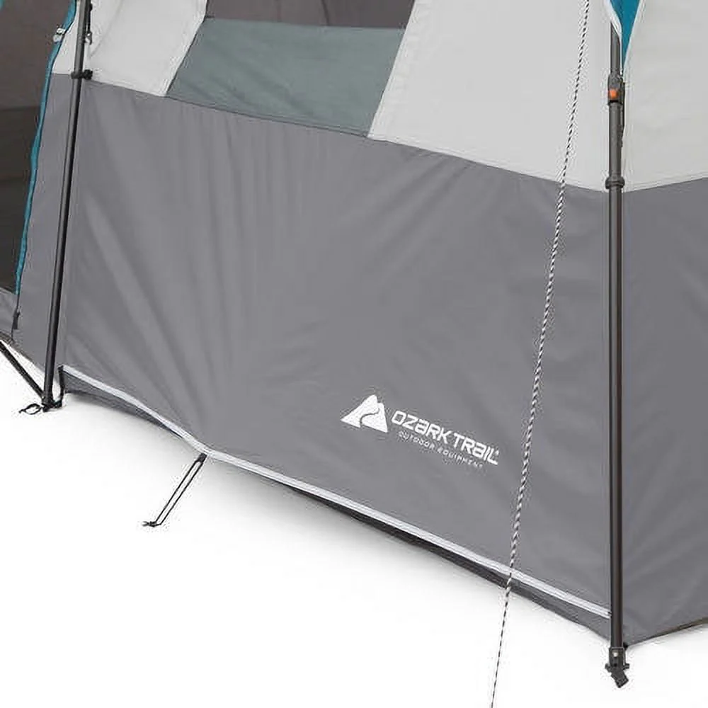Ozark Trail 20' x 10' Instant Cabin Tent in Gray and Teal, Sleeps 12
