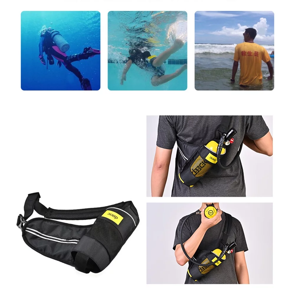 Miumaeov 1L Mini Diving Equipment Kit Underwater Breath Oxygen Tank Pump High Pressure Air Pump Refill Adapter for Underwater Diving Breathe Training
