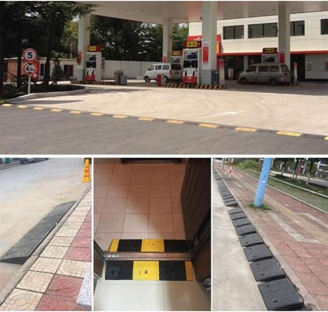 JLDN Portable Plastic Curb Ramp, Curb Ramps Car Vehicle Curbside Threshold Bridge Track Loading Ramps for Driveway, Sidewalk, Scooter, Bike, Motorcycle,100x15x2.6cm/39x6x1in