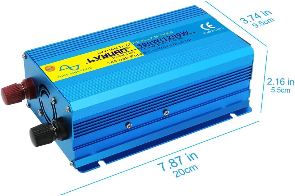Cantonape Pure Sine Wave Inverter 4000W Power Inverter 24V to 110V DC to AC with LED Display Remote Controller for Truck RV Home Solar System