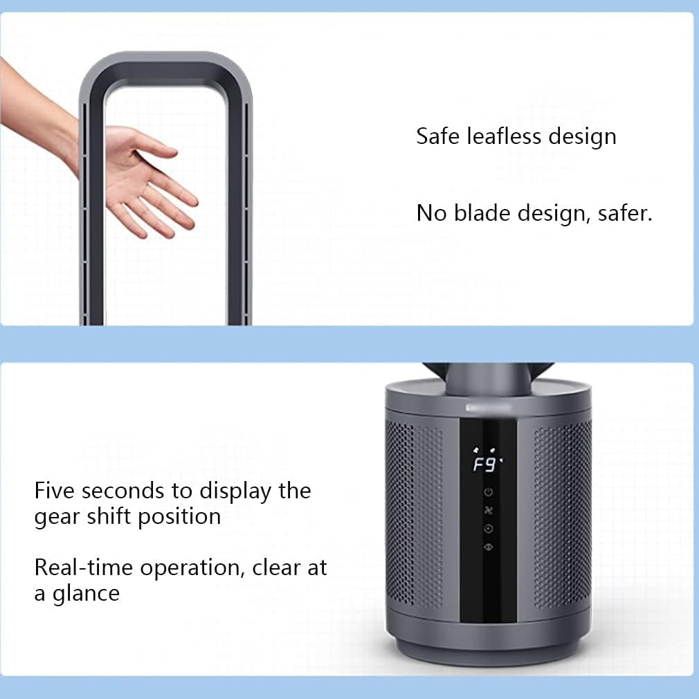 Electric Fan Standing Floor Fan with Remote 9 Speed Tower Fan Air Purification Stand fan Oscillating Movement for Bedroom Office Cool