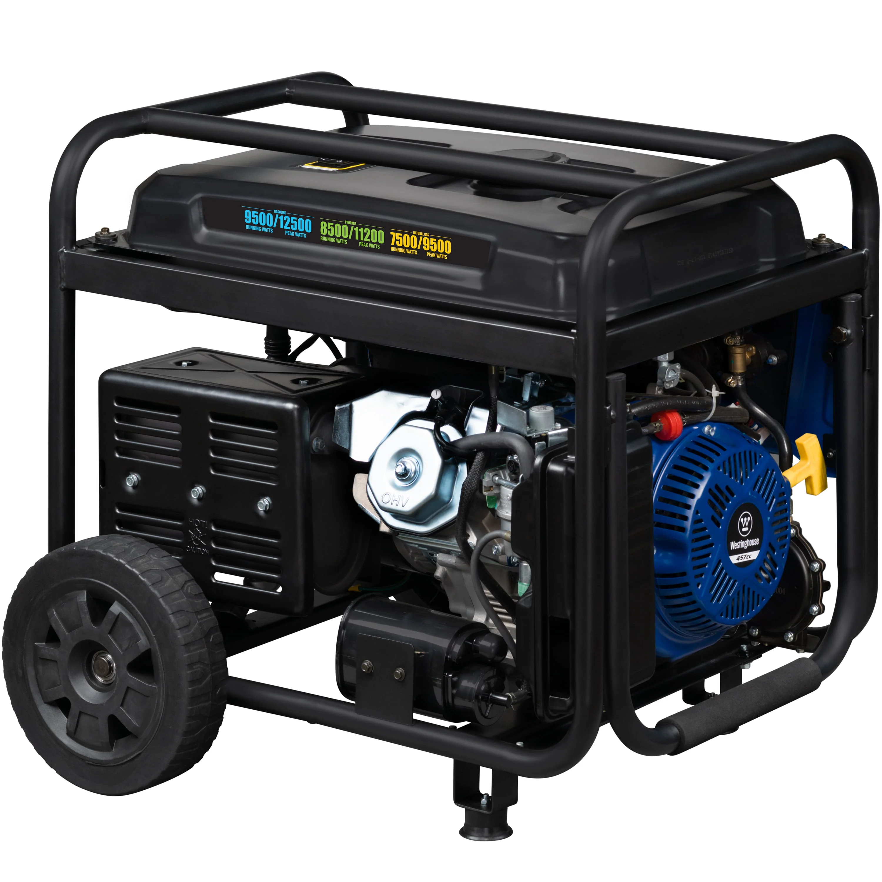 Westinghouse 12,500 Peak Watt Dual Fuel Portable Generator, Gas/Propane, Transfer Switch Ready, CO Sensor