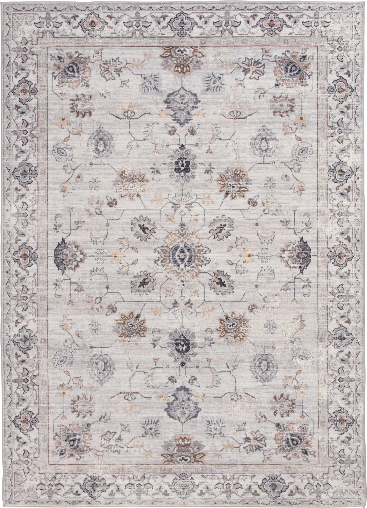Better Homes & Gardens Persian Blooms Ivory Faux Fur Indoor Area Rug,  8'x10'