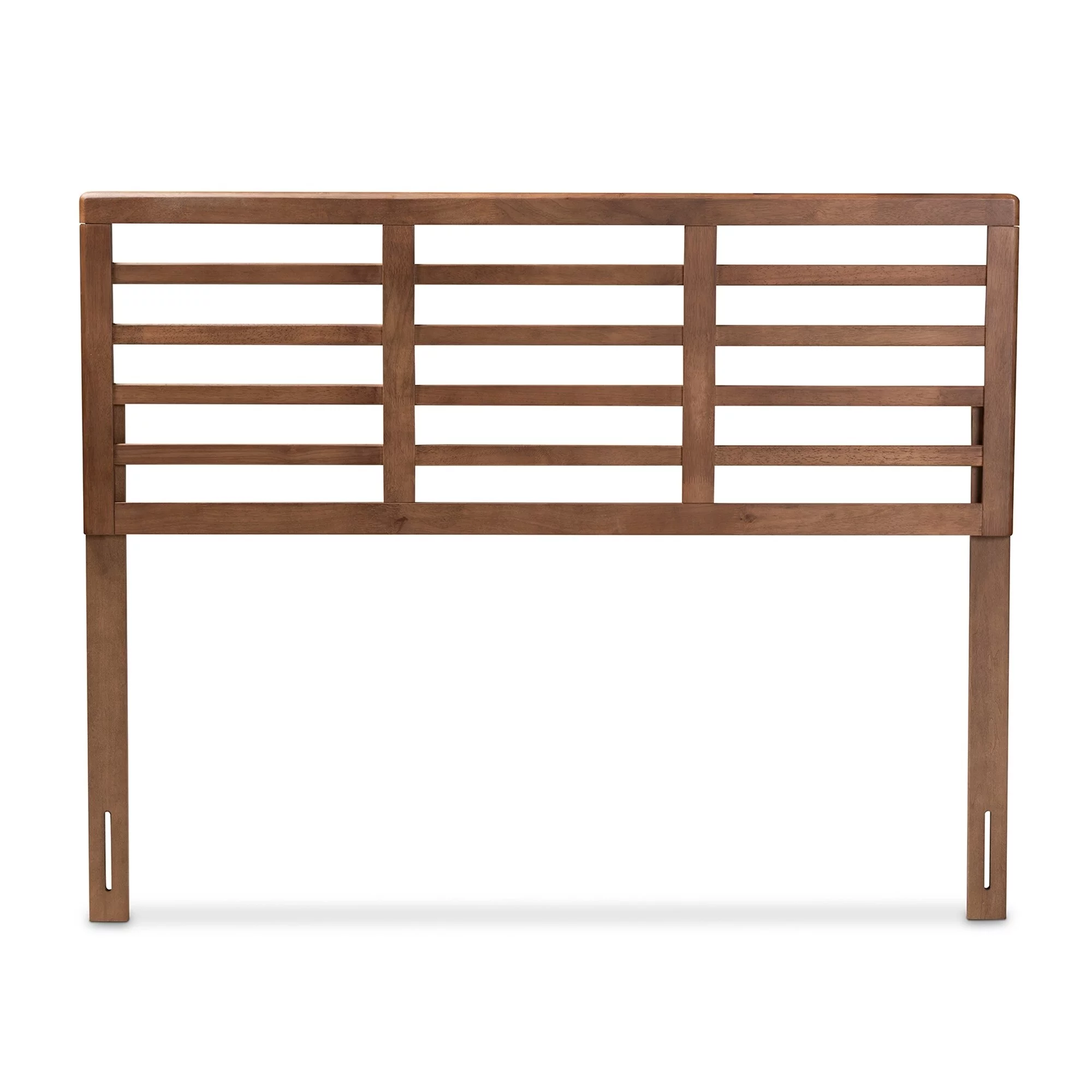 Baxton Studio Mid-Century Walnut Wood Open Slat Headboard Queen