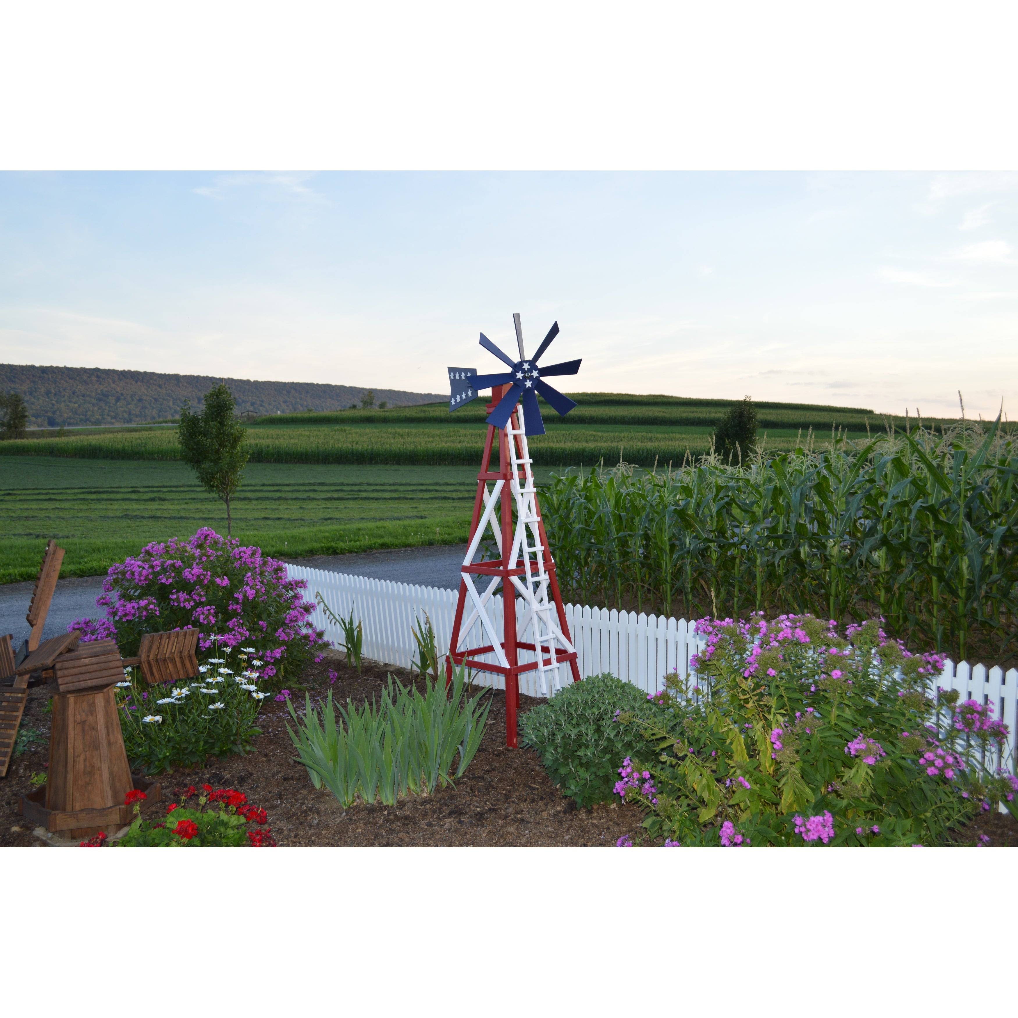 Farm Style Windmill - White