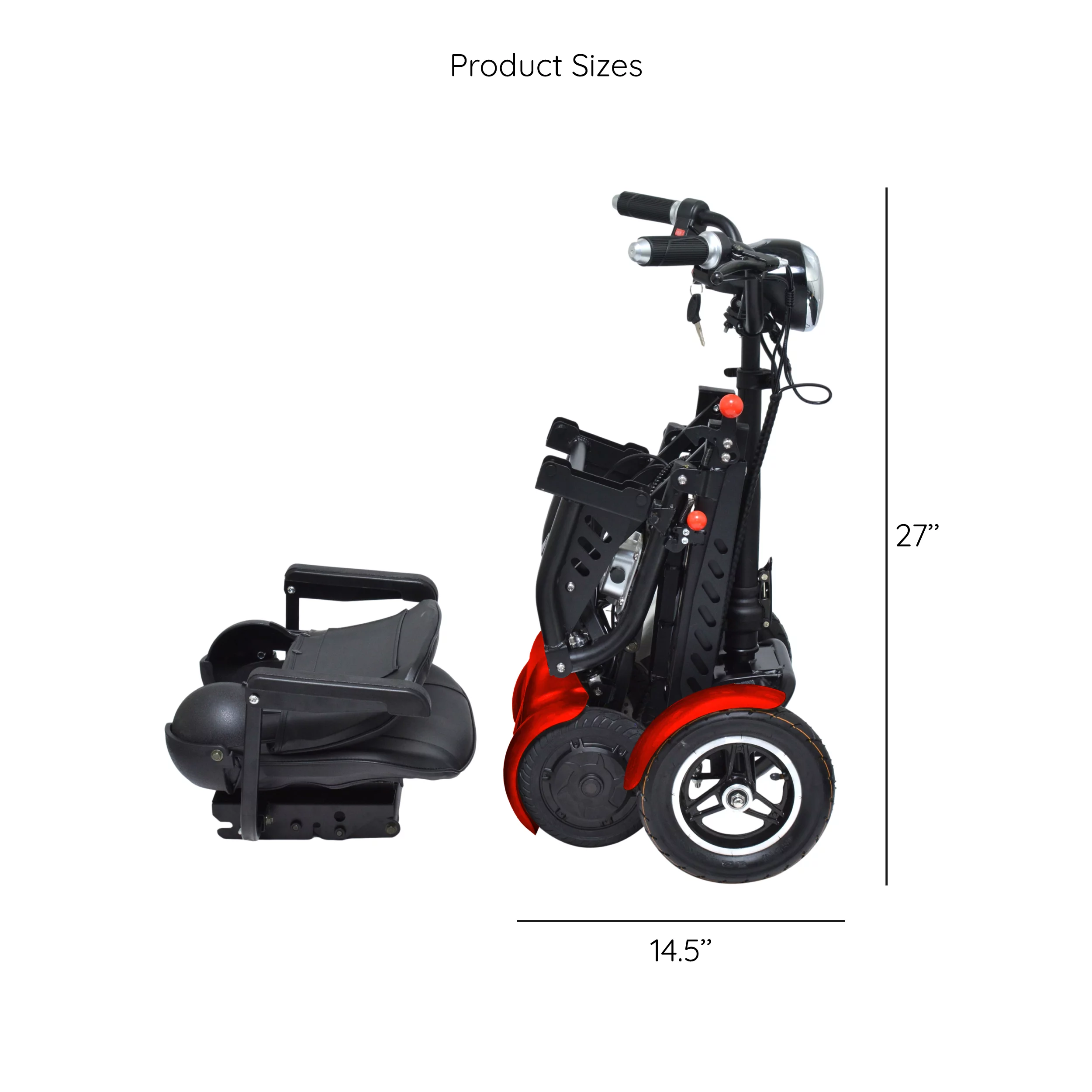 Bangeran Electric Mobility Scooter, 4 Wheel Foldable Portable, Up to 12 Miles - Blue