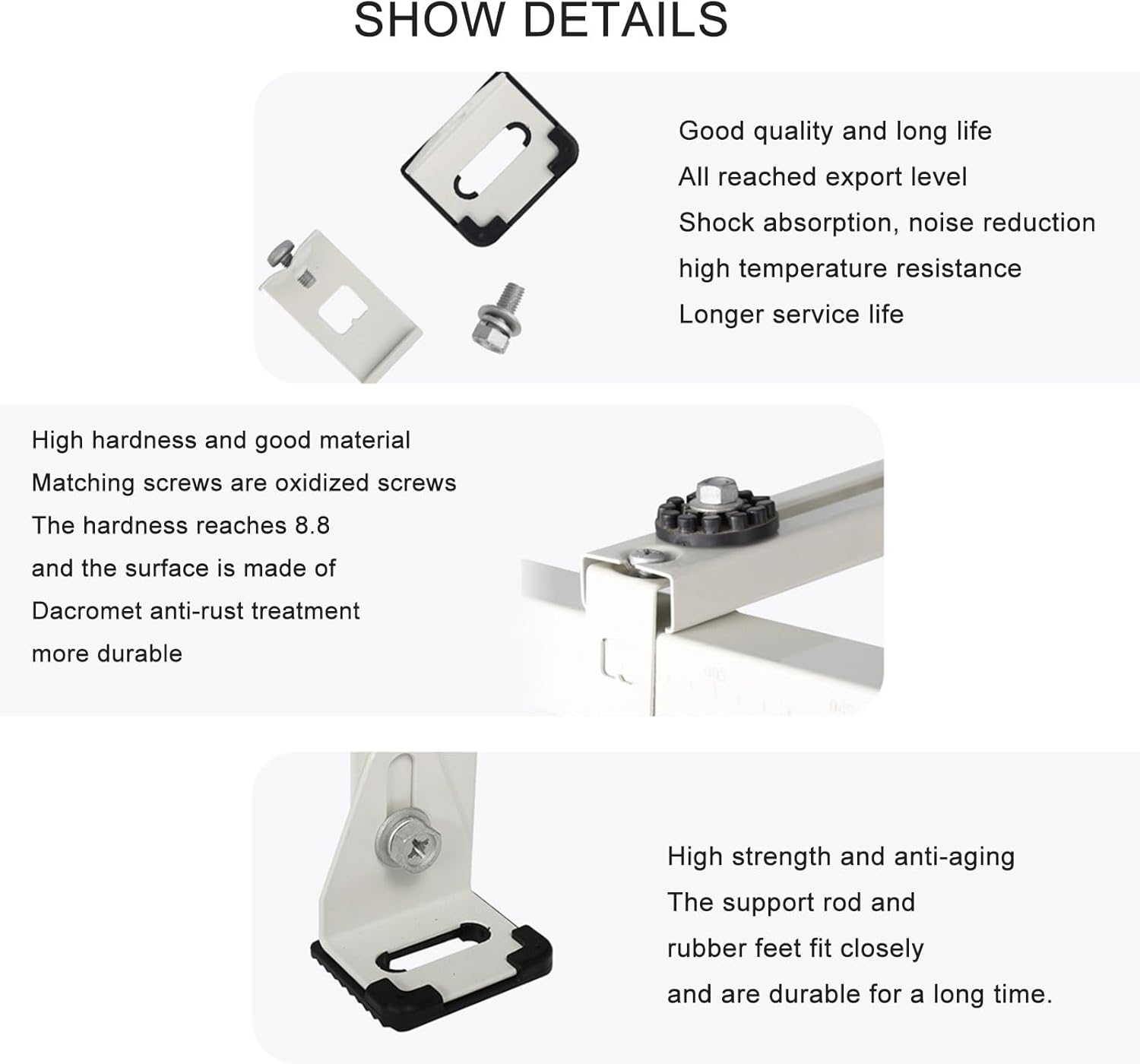 Air Conditioner Support Bracket, Heavy Duty Ground Stand Outdoor AC Unit Bracket Heat Pump Base, Galvanized Steel Universal Condenser Stand Shock Absorption Base Ductless Mini Split Bracket