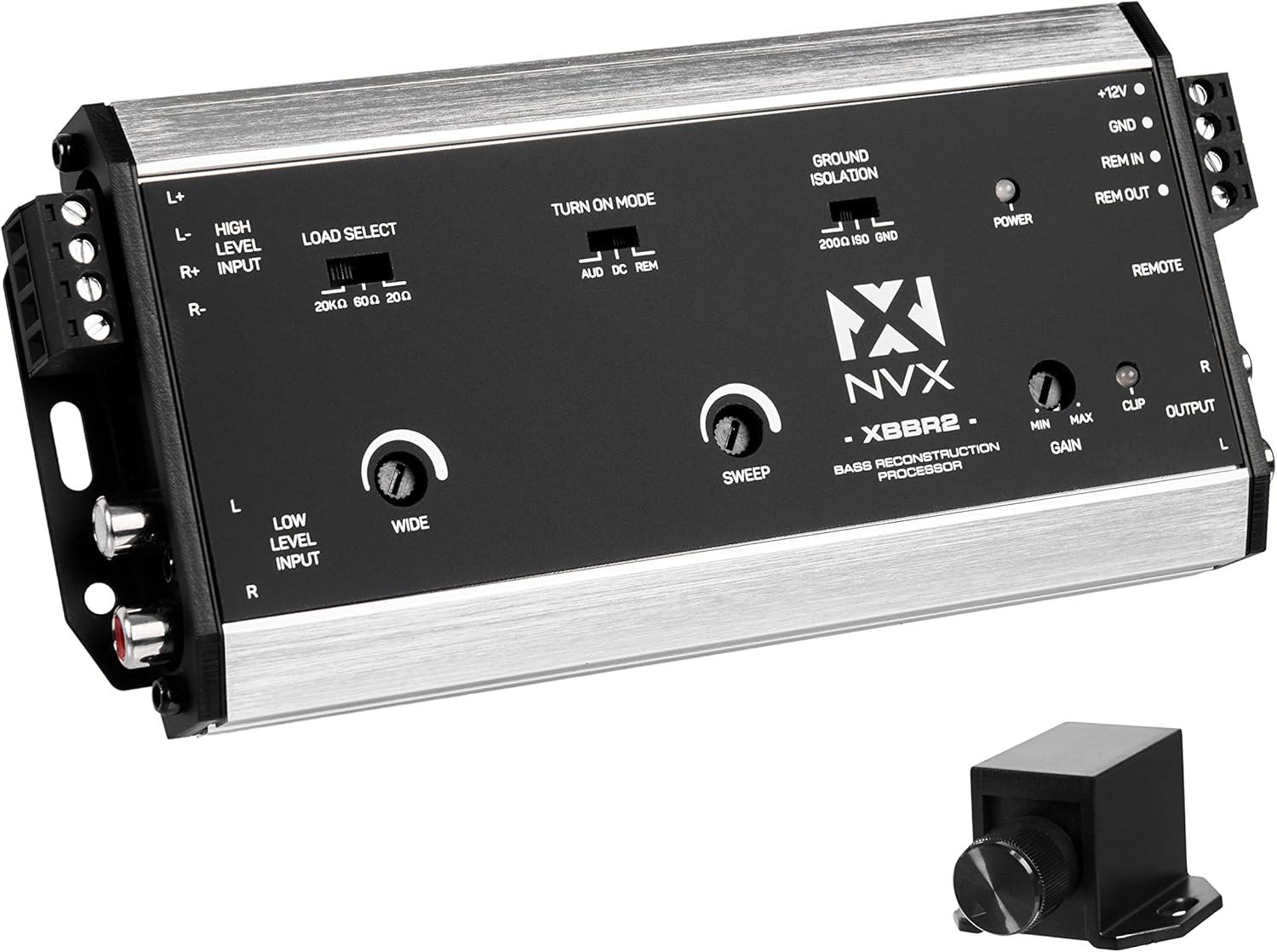 NVX XLCA2X X-Series PRO 2-Channel Line Out Converter Digital Bass Enhancer with xBOOST, Impedance Matching, and Remote Level Control