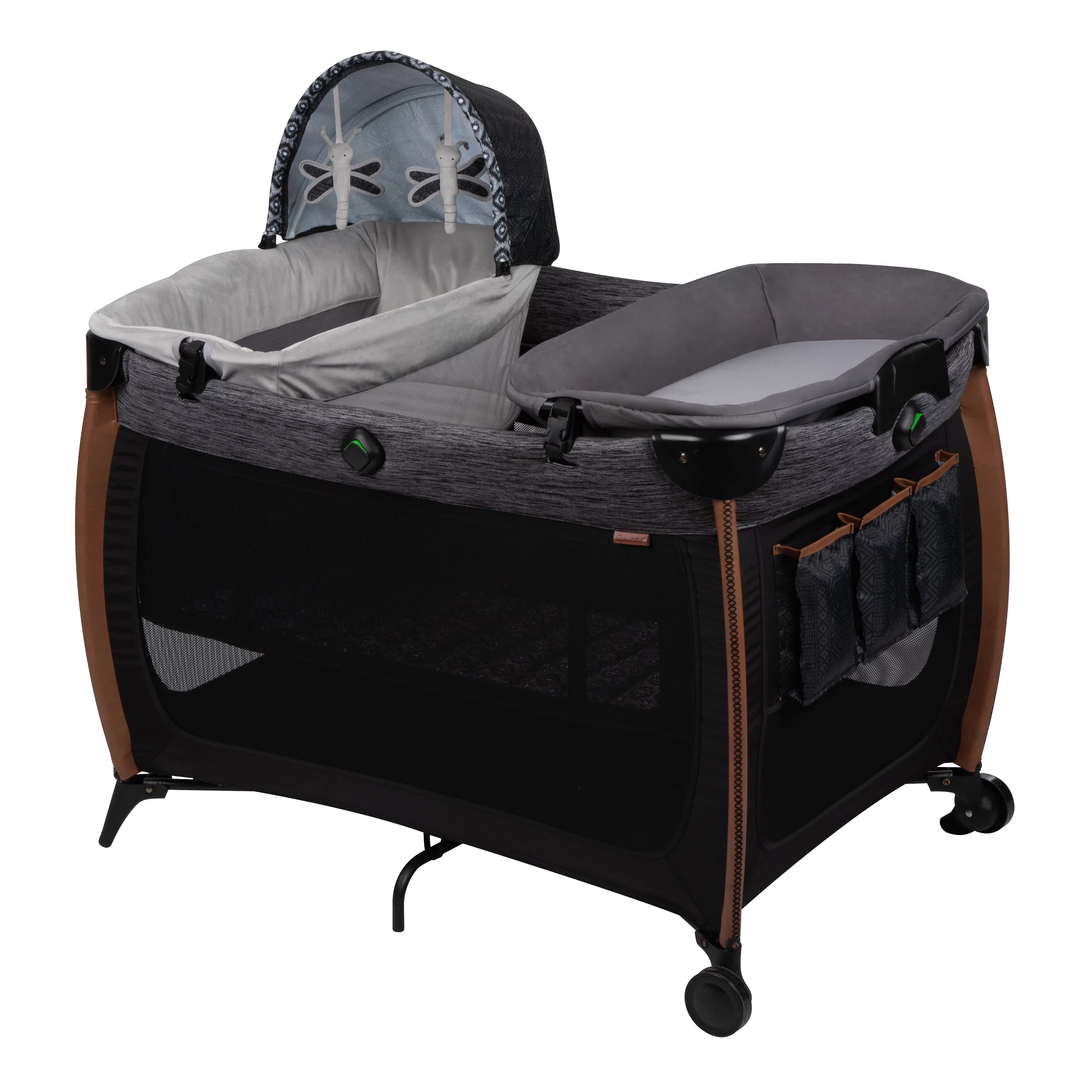 Monbebe Flex Deluxe Baby Play Yard with Bassinet and Changer, Urban Boho