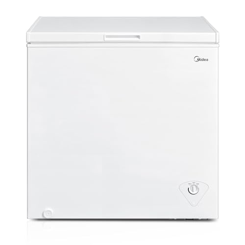 Midea MRC070S0AWW Chest Freezer, Freezer With Removable Basket, Adjustable Temperature, For Kitchen Apartment Office