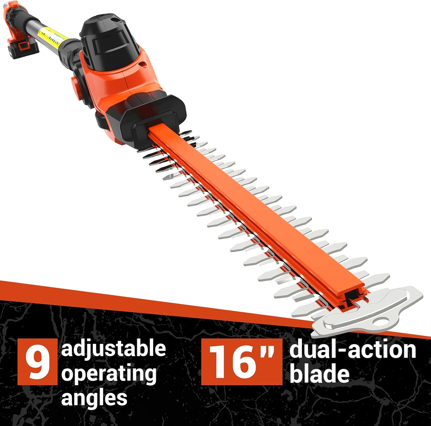MAXLANDER 20V Electric Pole Saw Hedge Trimmer Multi-Angle Telescoping 2 in 1 Combo Kit 2.0Ah Battery and Charger Included Auto-Oiling