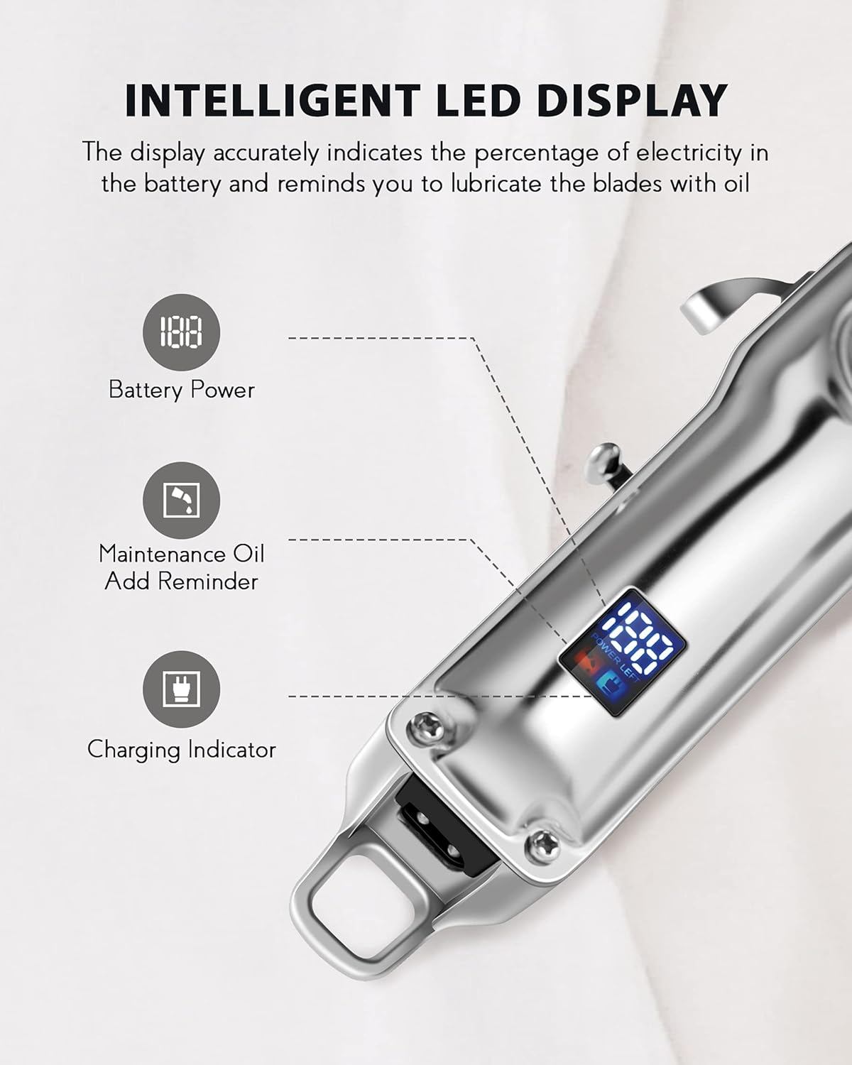 Professional Hair Clippers for Men, KBDS Cordless Clippers and T-Blade Hair Trimmer Barber Kit with Stainless Steel Blades and LED Display USB Rechargeable for Family and Salon Pack of 2