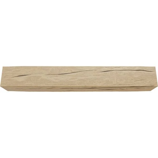 Ekena Millwork BMRW3C0060X080X144PP 6x22W x 8x22H x 12&L 3-Sided (U-beam) Riverwood Endurathane Faux Wood Ceiling Beam, Natural