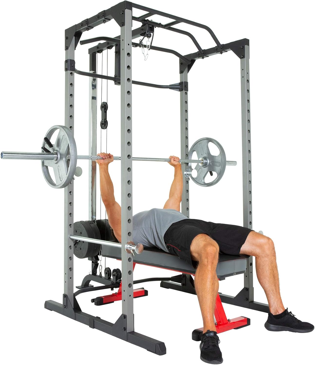 Fitness Reality 810XLT Super Max Power Cage | Optional Lat Pull-down Attachment and Adjustable Leg Hold-down | Lat Pull-down Attachment Only