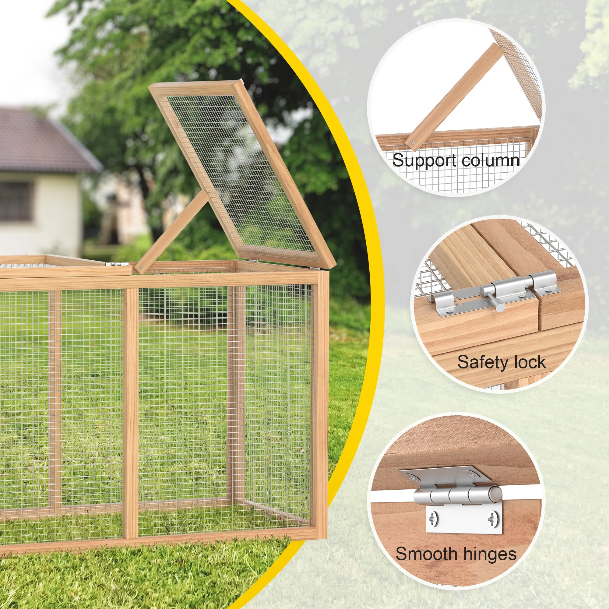 Outdoor 40'' Wooden Chicken Coop Run Cage Hen House Poultry Pet Hutch Garden Backyard Cage - Curated Treasures Market