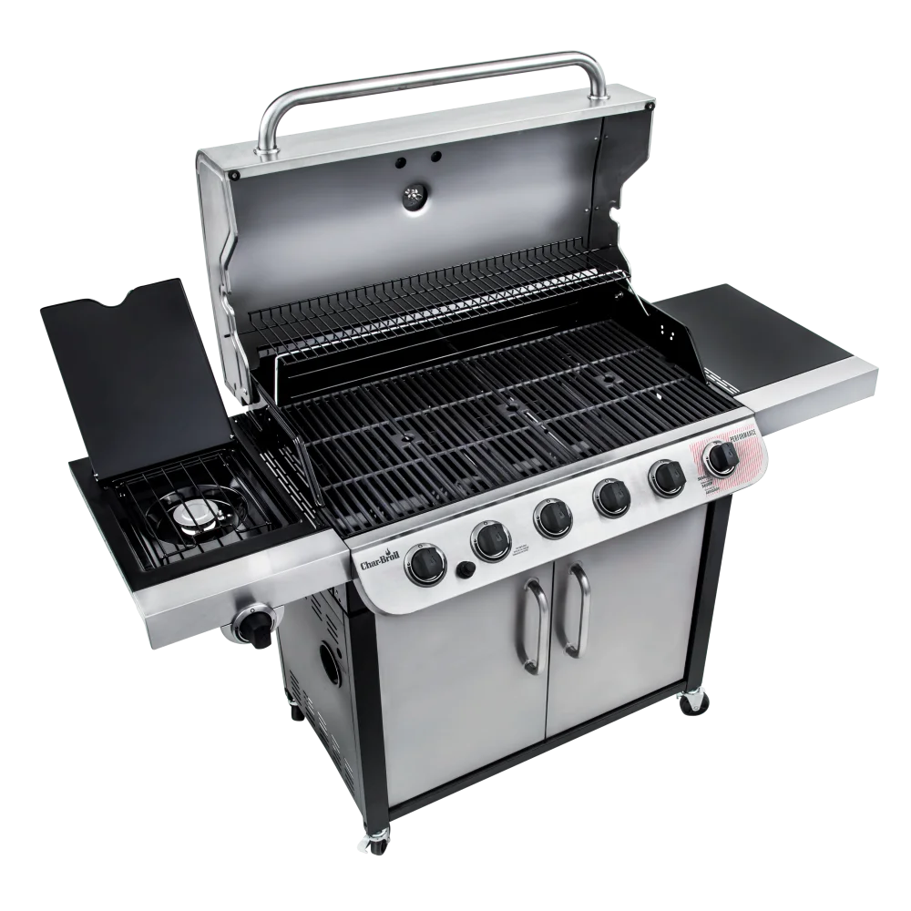 Char-Broil Performance Series 6-burner Liquid Propane Gas Grill with Side Burner, Black & Stainless