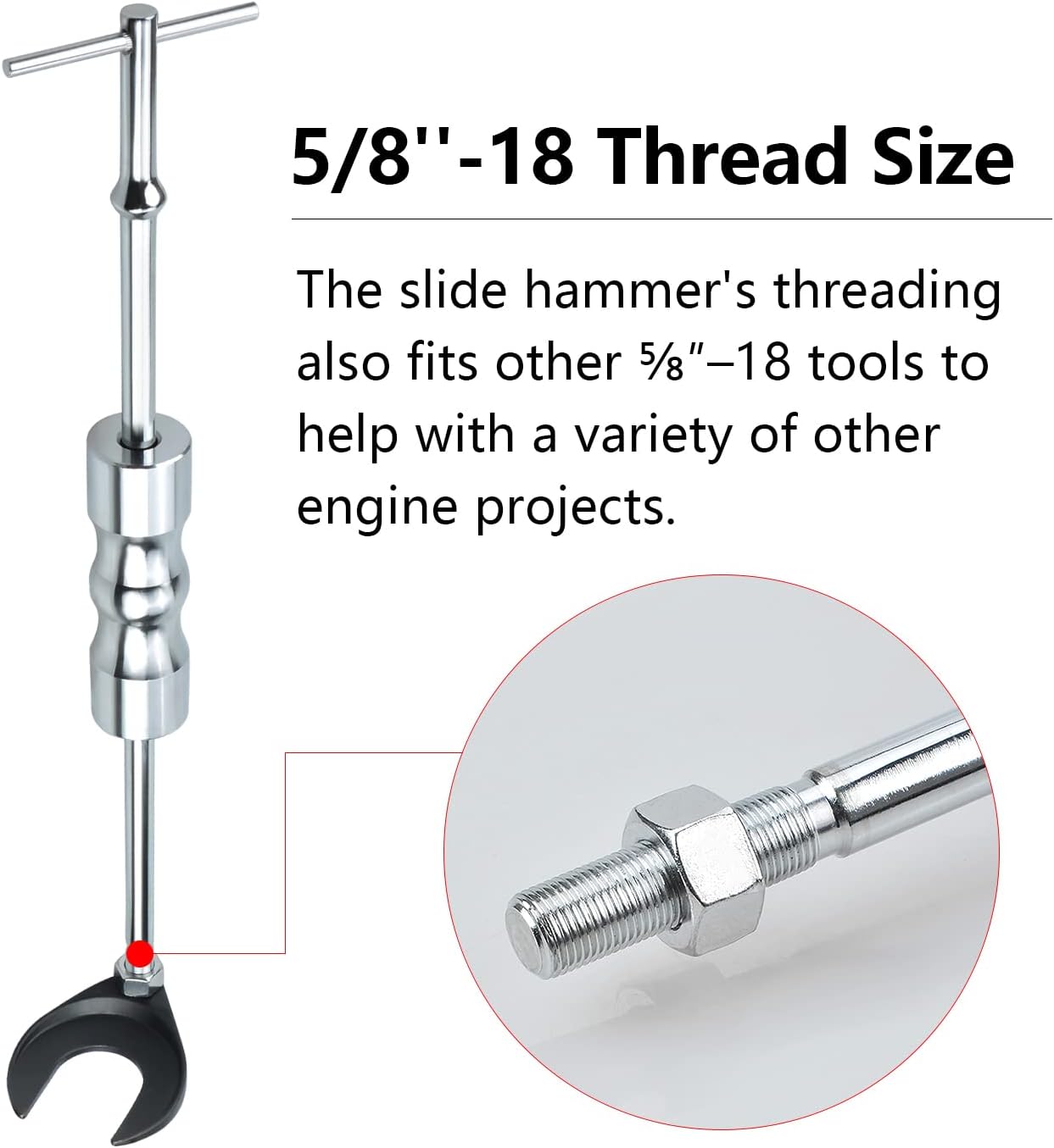 Inner CV Axle Puller Tool Set with 5/8"-18 Slide Hammer & Adapter, Inner CV Joint Removal Tool Kit, Front Wheel Drive Axle Puller Set Compatible with 1986-2021 Taurus and Mercury Sable Pack of 2
