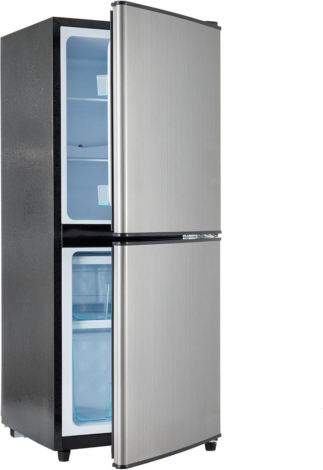 3.6Cu.Ft Refrigerator, Small Fridge with 2.2+1.4Cu.Ft 4 Star Freezer, Refrigerator with Double Door, LED Lighting, Adjustable Shelves, for Homes, Offices, Apartment, 16.73"×17.52"×40.16 "