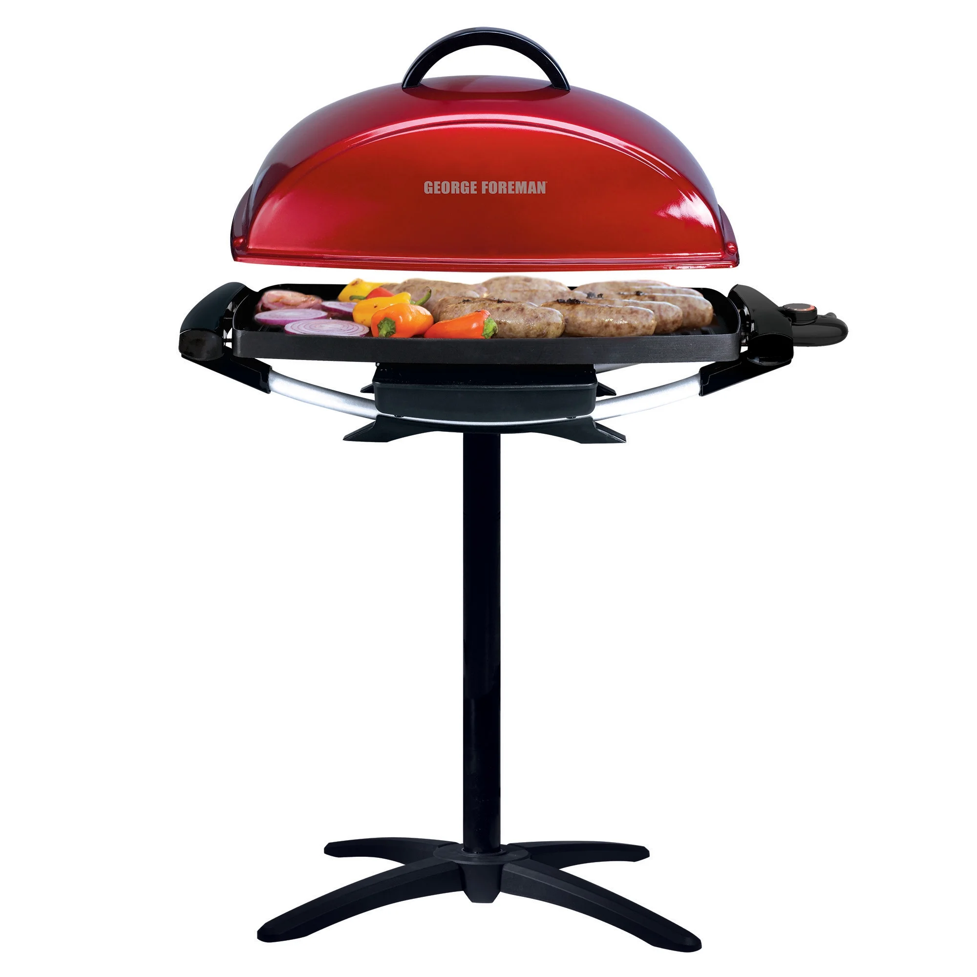 George Foreman 12-Serving Indoor/Outdoor Rectangular Electric Grill, Red, GFO201R-1