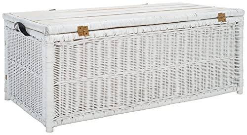 Safavieh Kestin Rattan Storage Trunk - White/Brown