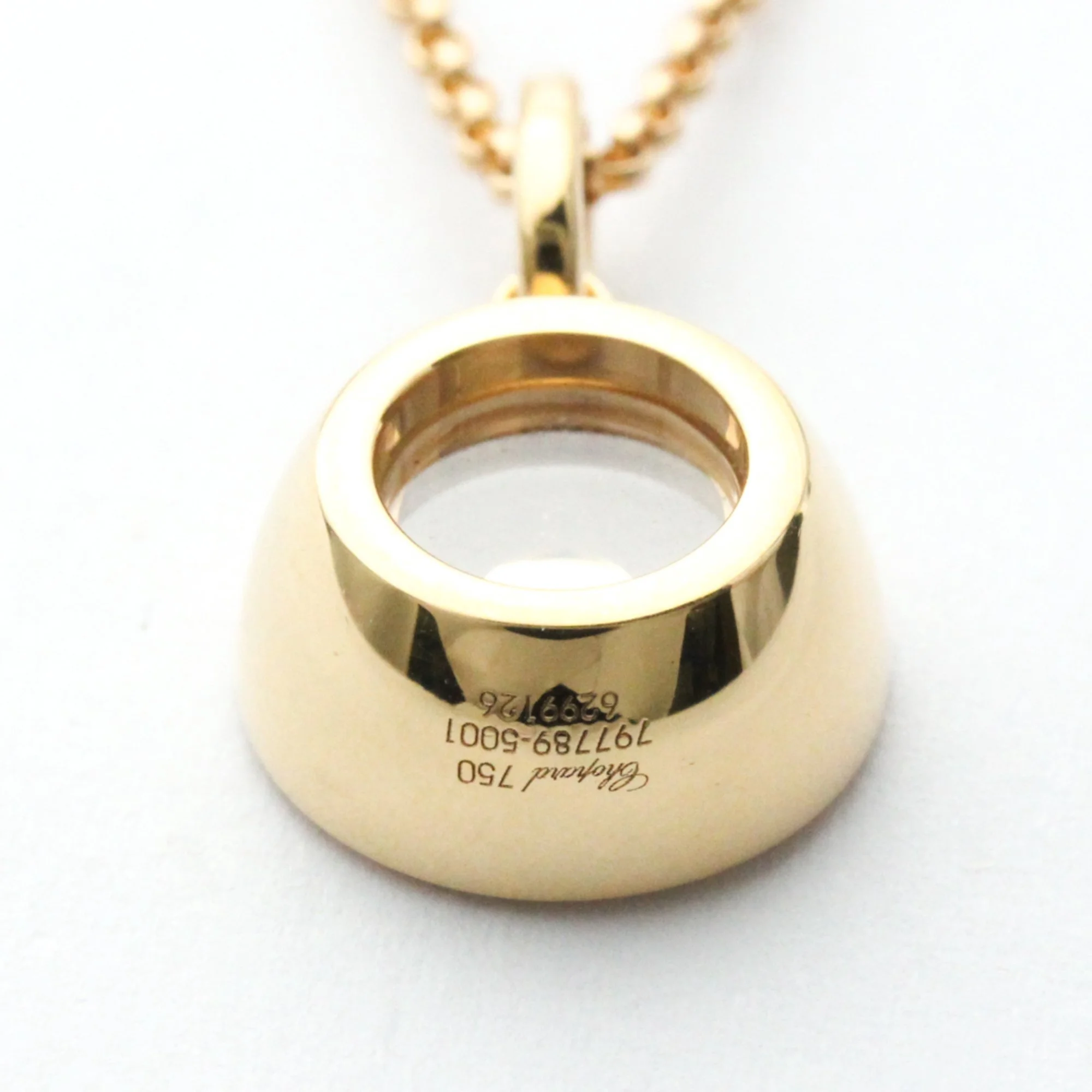 Pre-Owned Chopard Happy Diamonds Necklace 797789/5001 Pink Gold (18K) Diamond Men,Women Fashion Pendant Necklace Carat/0.32 (Pink Gold) (Good)