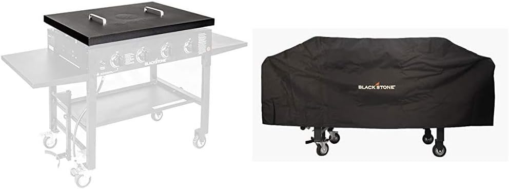 Blackstone 5004 Griddle Grill 36" Hard Cover, 36 Inch, Black & 1528 Heavy Duty Grill Cover, 36" Griddle, Black