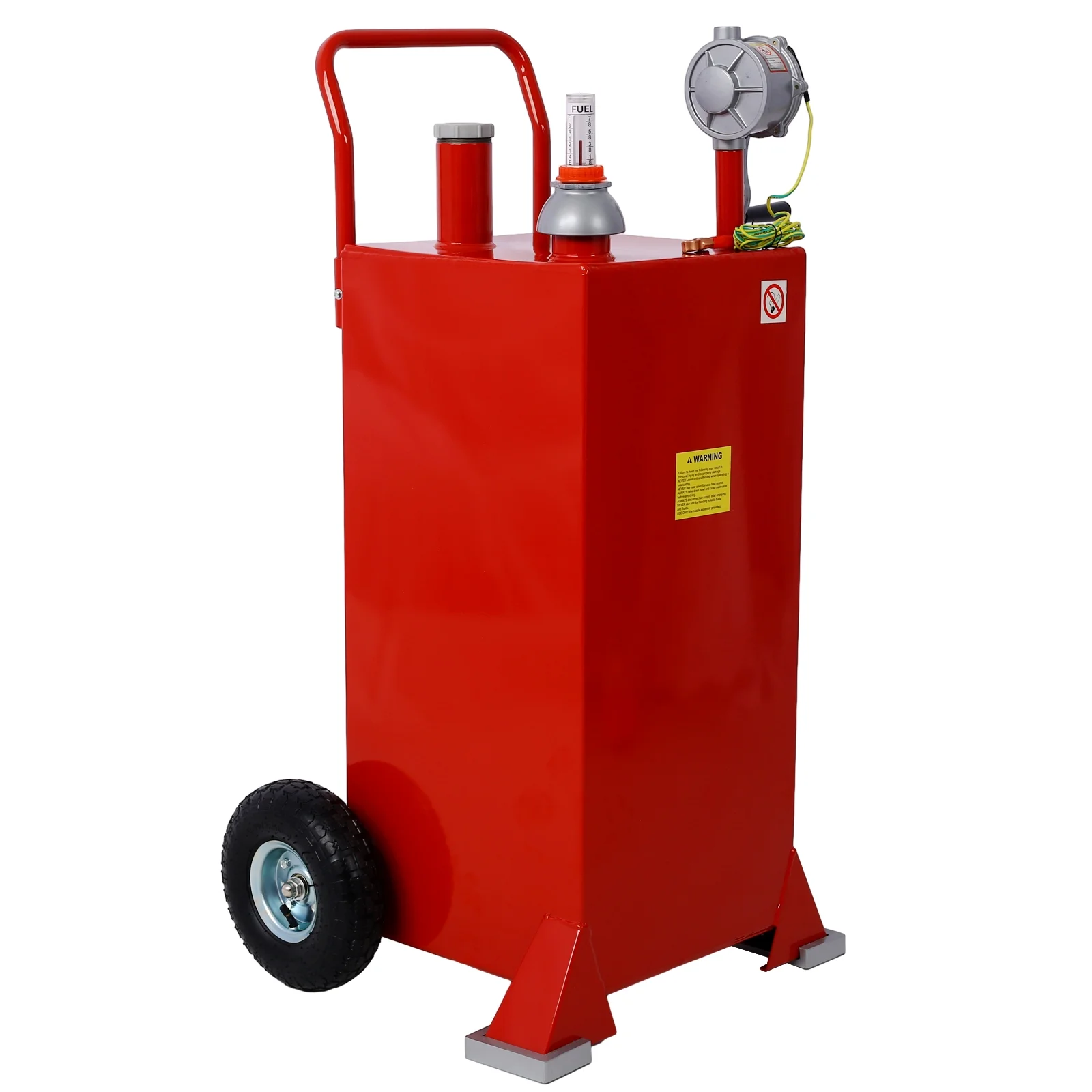 Tabaray 30 Gallon Gas Caddy With Wheels, Fuel Transfer Tank Gasoline Diesel Can Reversible Rotary Hand Siphon Pump, Fuel Storage Tank For Automobiles ATV Car Mowers Tractors Boat Motorcycle(Red) - Curated Treasures Market