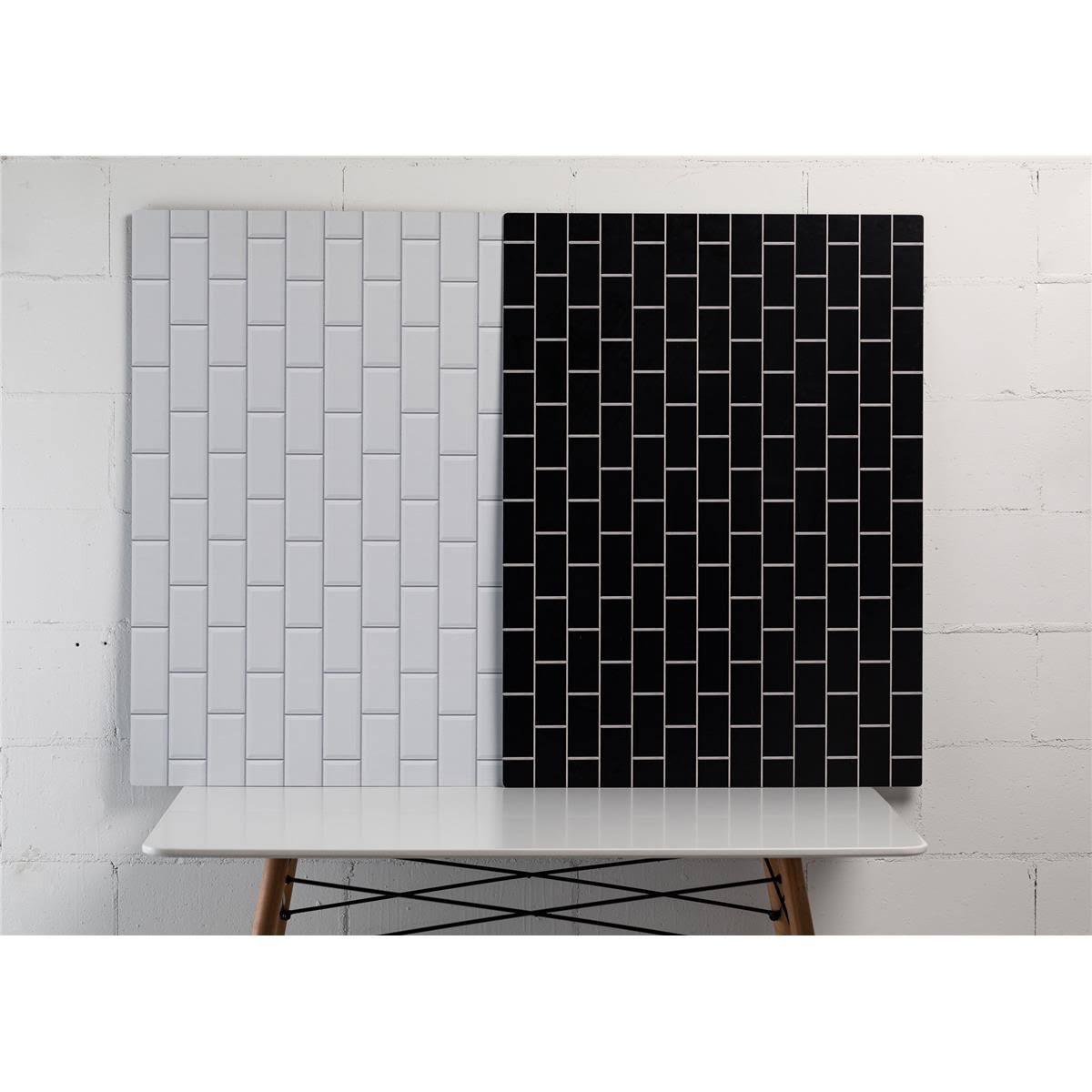 V-FLAT World Duo Board - 30x40x22 Double Sided Surface Board, White Subway Tile/Ebony Subway Tile