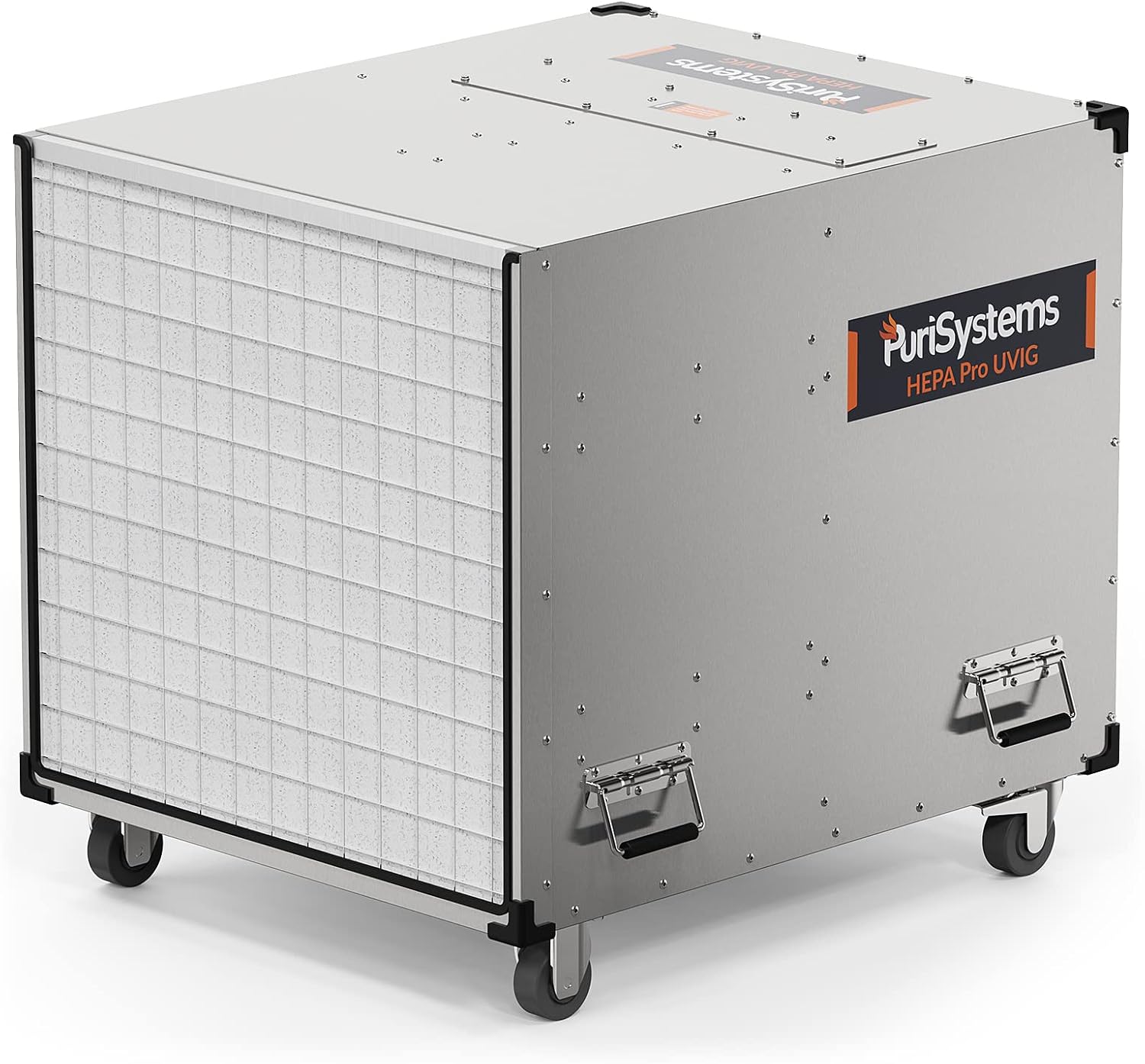 Commercial Portable HEPA Air Cleaner，Negative Machine Air Scrubber，Built UV-C Light ，Professional Water Damage Restoration for Air Scrubber | up to 2000 CFM | Stainless steel