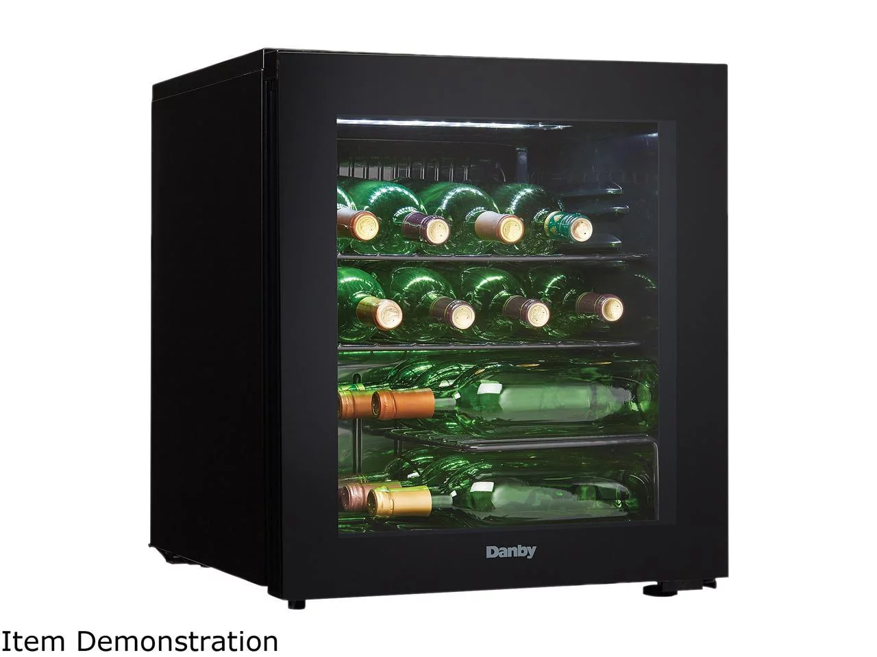 Danby DWC018A1BDB 1.8 Cu. Ft. /16 Bottle Free-Standing Counter-top Design Wine Cooler for Red or White Wine, in Black