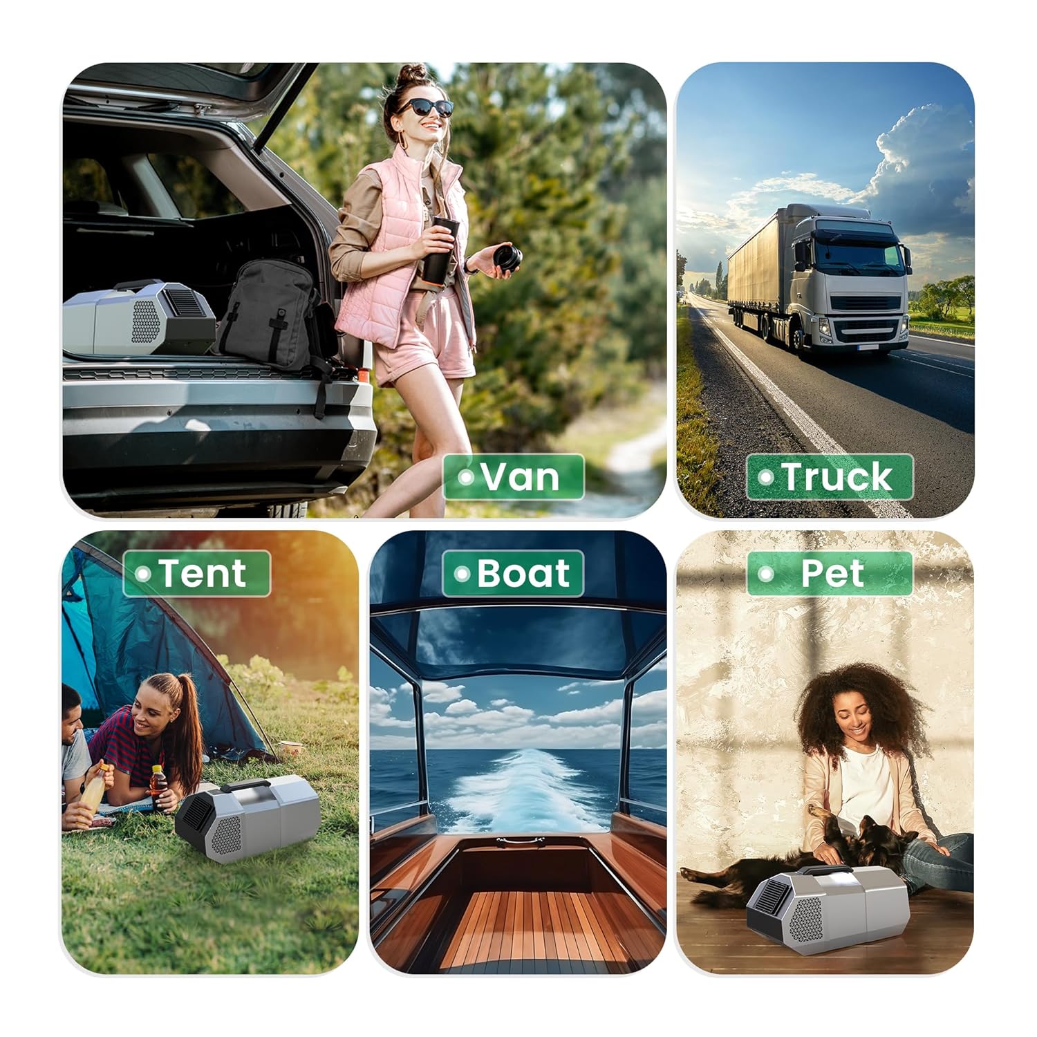 Waykar 1450BTU Portable Air Conditioner - for Tent, RV, Outdoor Event, Compact and Easy to Install, Ideal for Camping, Emergency Use, and as a Portable Indoor and Outdoor Air Conditioner.