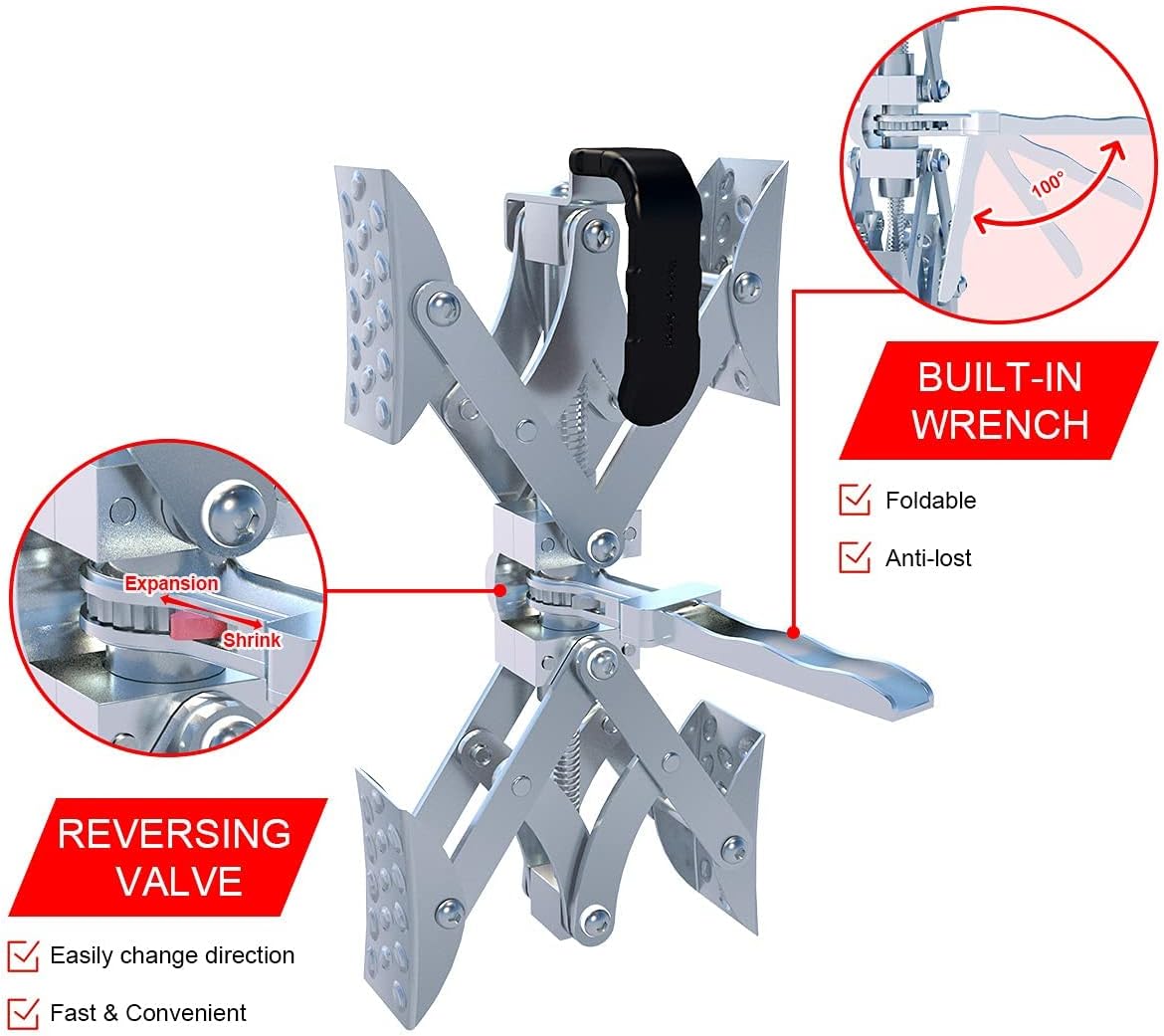 MAHLER GATES X-Shaped Wheel Chock Stabilize, RV Tire Locking Stabilizers with Integrated Wrench & Anti-Theft Code Locked, 2'' to 10''Wheel chocks Scissor for Campers Travel Trailers Trucks Pack of 2