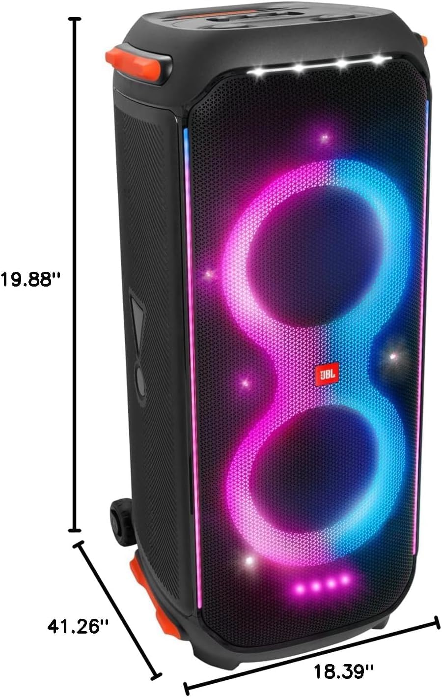 JBL PartyBox 710 800W Wireless, Bluetooth, Splashproof, Party Speaker with Lights (JBLPARTYBOX710AM) + Wireless Two Microphone System with Receiver + AUX Cable + Microfiber Cloth