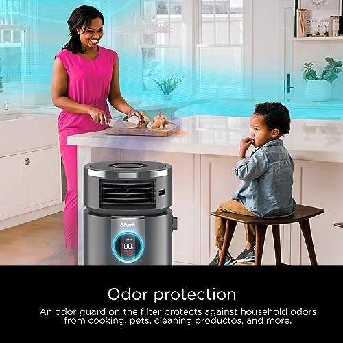 Shark 3 in 1 Air Purifiers for Home, Bedroom, or Office with HEPA Filter, Small Space Heater and Fan Combo, Covers up to 500 Sq Ft, Clean Sense Technology