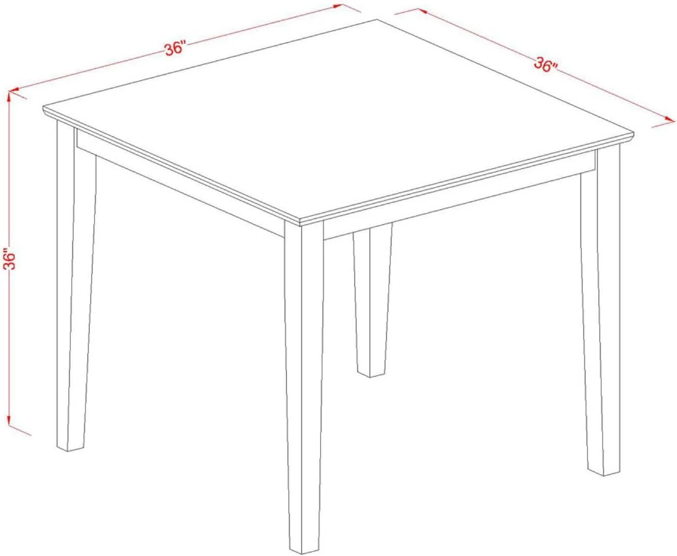 Square Counter Height Dining Table For Small Spaces, 36", Black & Cherry