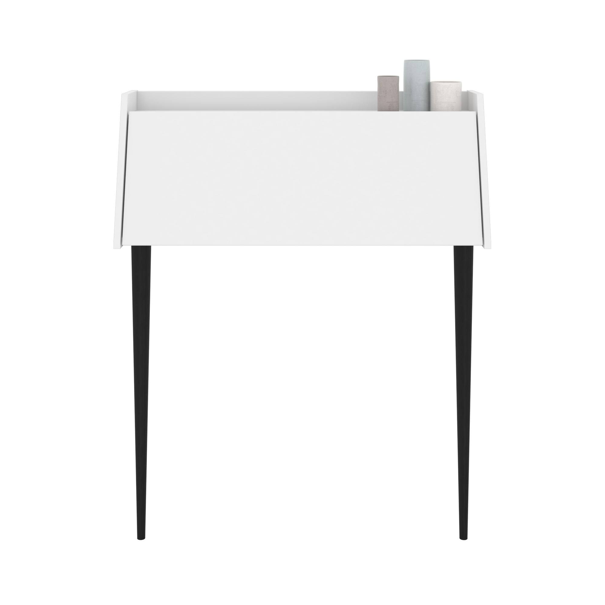 Bestar 111160-001747 Skat 36W Secretary Desk in White u0026 Bark Grey
