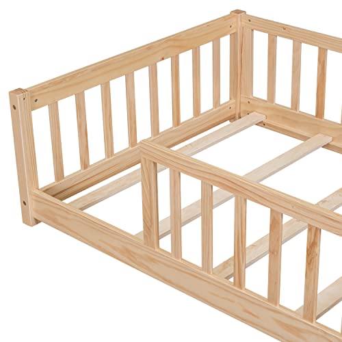 Bellemave Twin Montessori Bed, Floor Bed, Floor Bed Frame, Floor Bed for Kids, Wooden Kids Floor Bed(Natural).