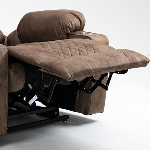 Power Lift Chair Lay Flat Recliner Infinite Position Electric Dual Motor Stand Up Lift Chair with Massage and Heat for Adults,Heavy Duty Recliners with 2 Remote Controls and Two Cup Holders