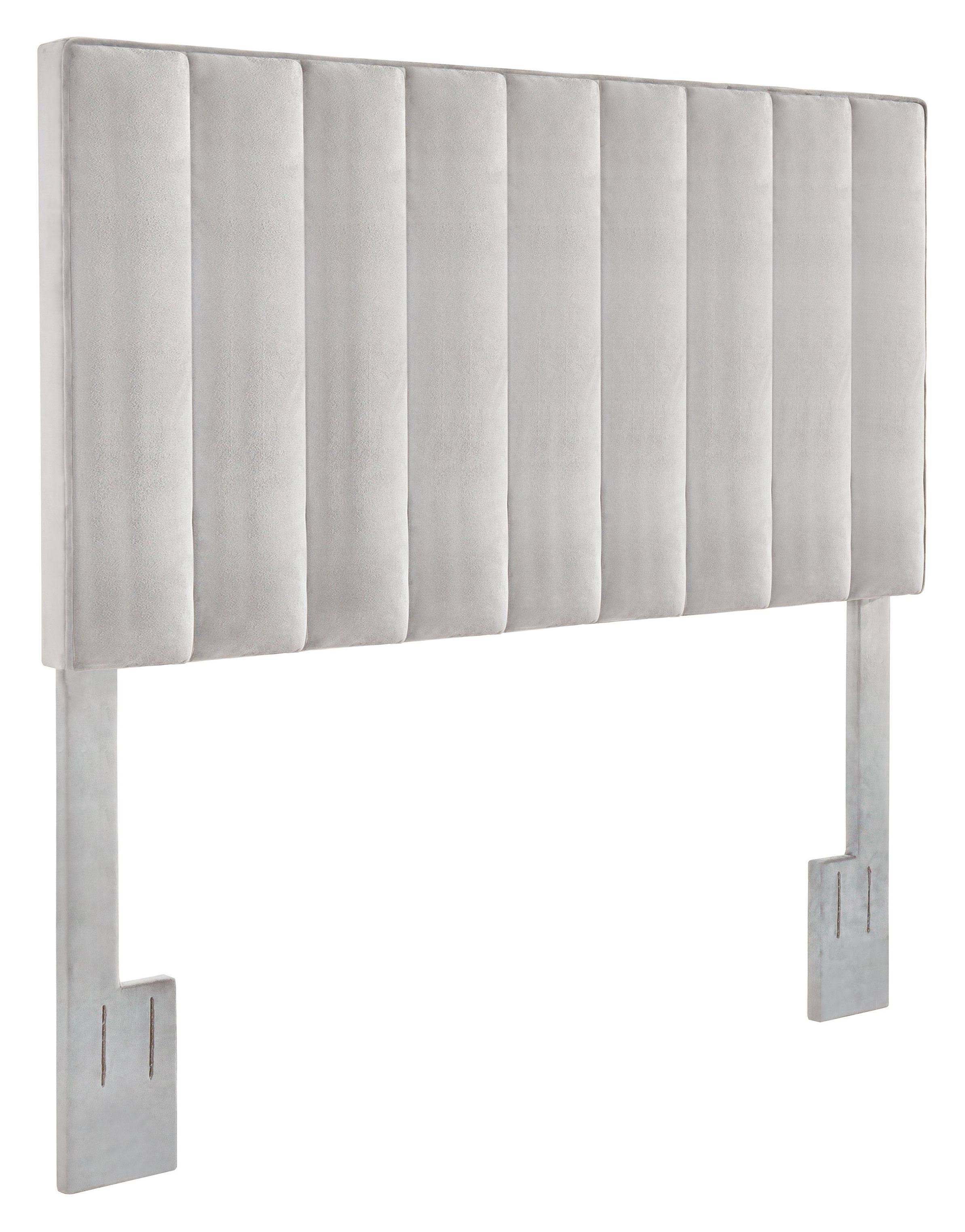 DS-D367-270 Light Gray King Cal. King Velvet Channel Headboard