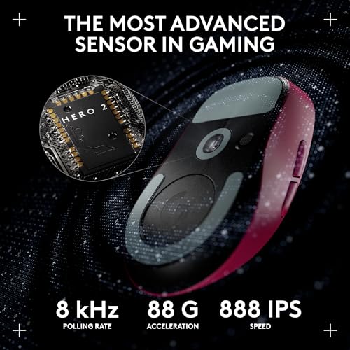 Logitech G PRO X Superlight 2 DEX Wireless Gaming Mouse, 60g pro-Grade Right-Handed Mouse with 5 programmable Buttons, USB-C Charging, 44k DPI Sensor, up to 8 kHz Polling for PC/Mac - White