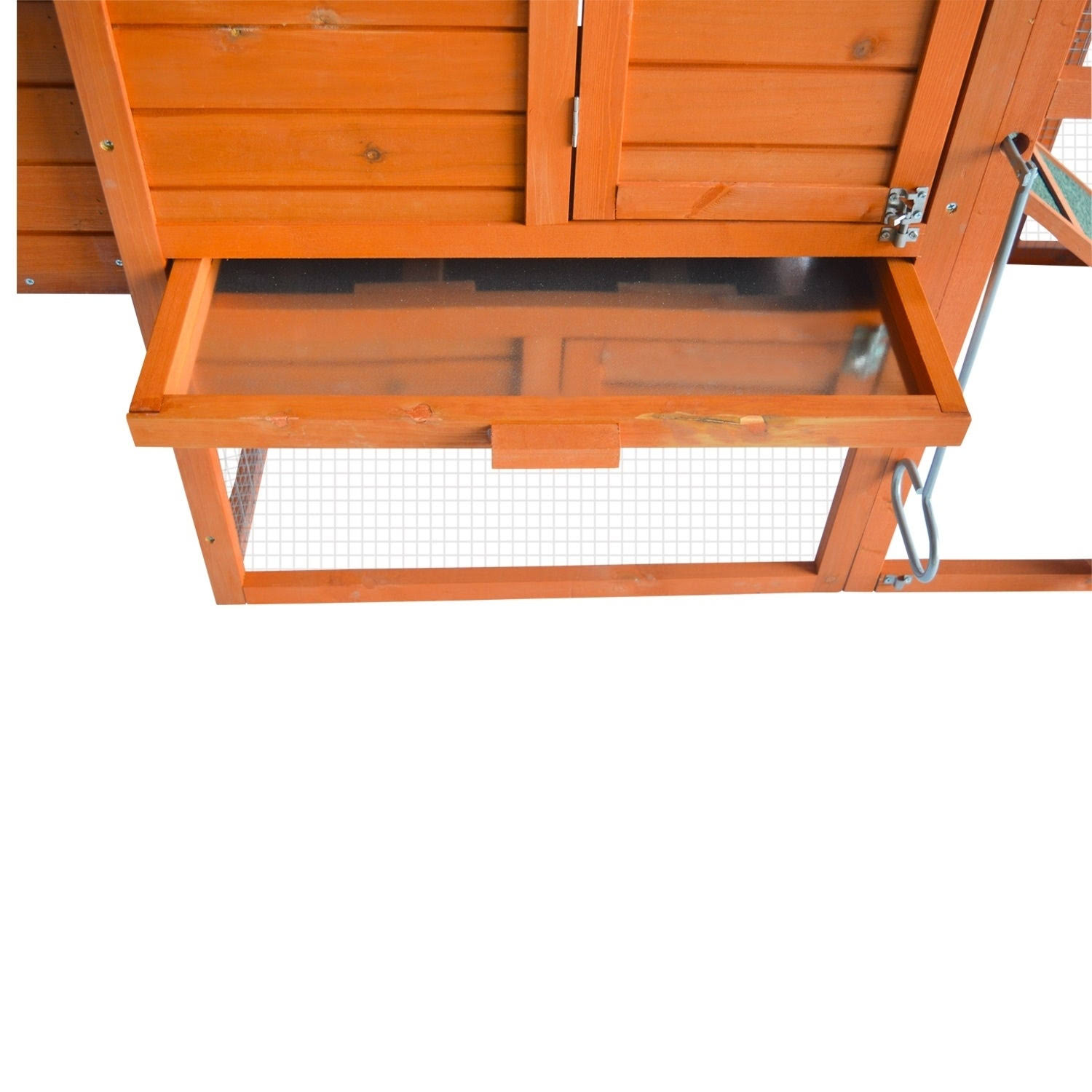 Kinpaw Large Chicken Coop, Wooden Hen House, Customizable Poultry Cage for Small Animals, Bunny Hutch w/ Outdoor Runs - 1pc-outd